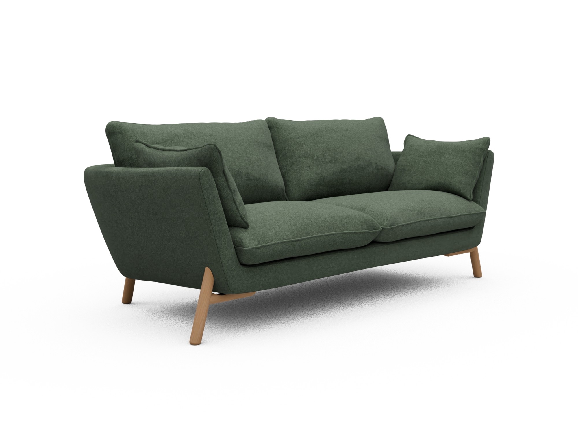 Skandi Home Sofa Emil 2-Sitzer Beinfarbe Eiche Natur Casone-Forest-Green moebelfaktor