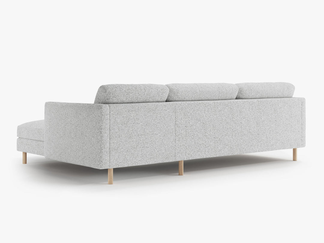 Micadoni Ecksofa Eden 4-Sitzer Rechts Strukturierter Stoff Hellgrau Melange