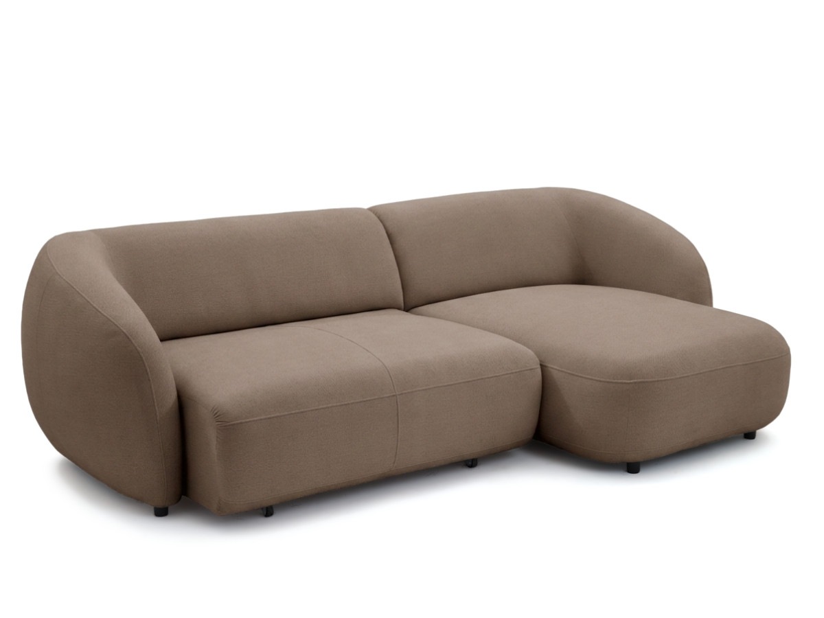 Bobochic Halo Ecksofa mit Schlaffunktion Stoff Taupe Ecke rechts