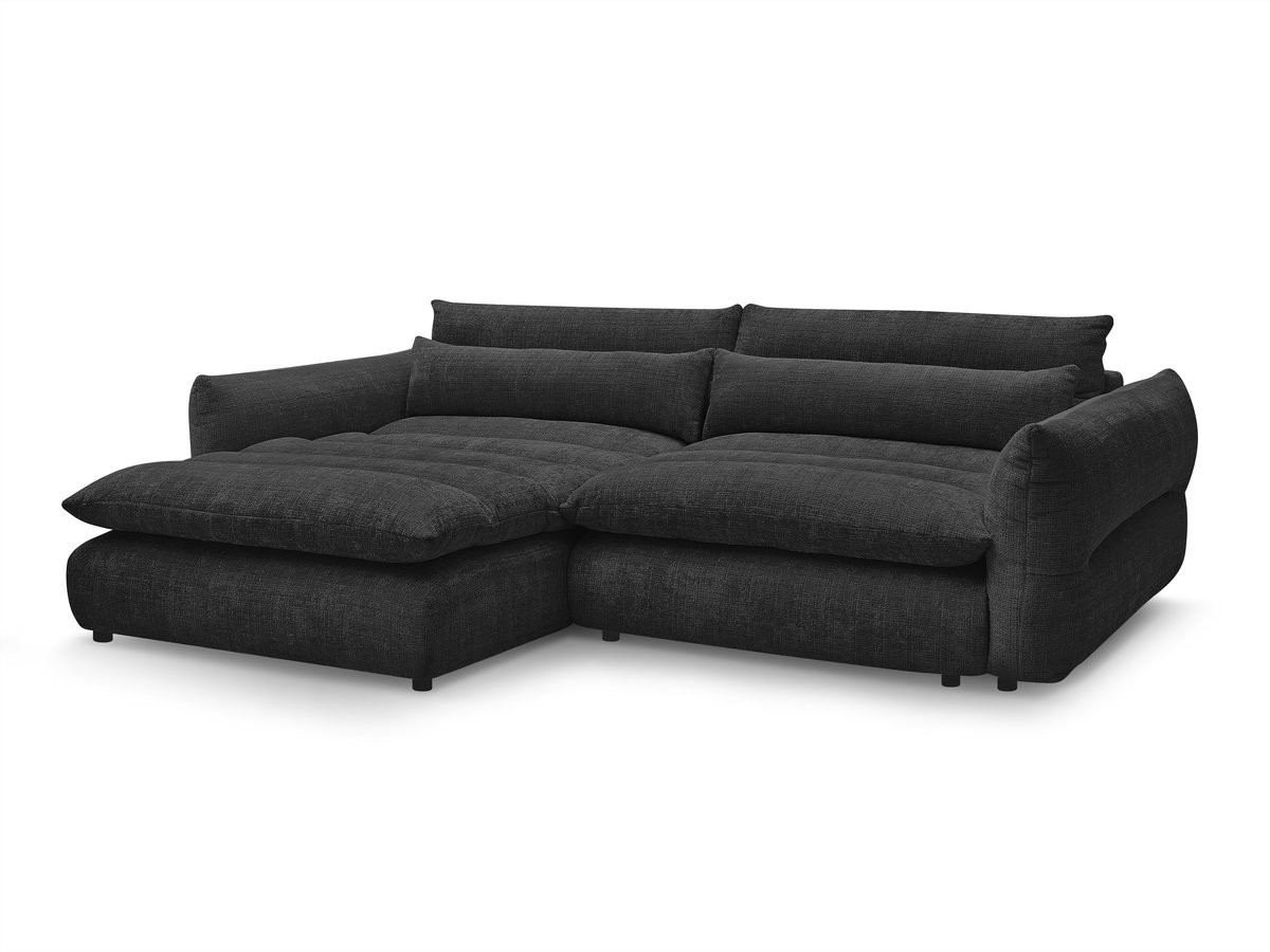 Bobochic Neil Ecksofa Strukturstoff Schwarz Ecke links