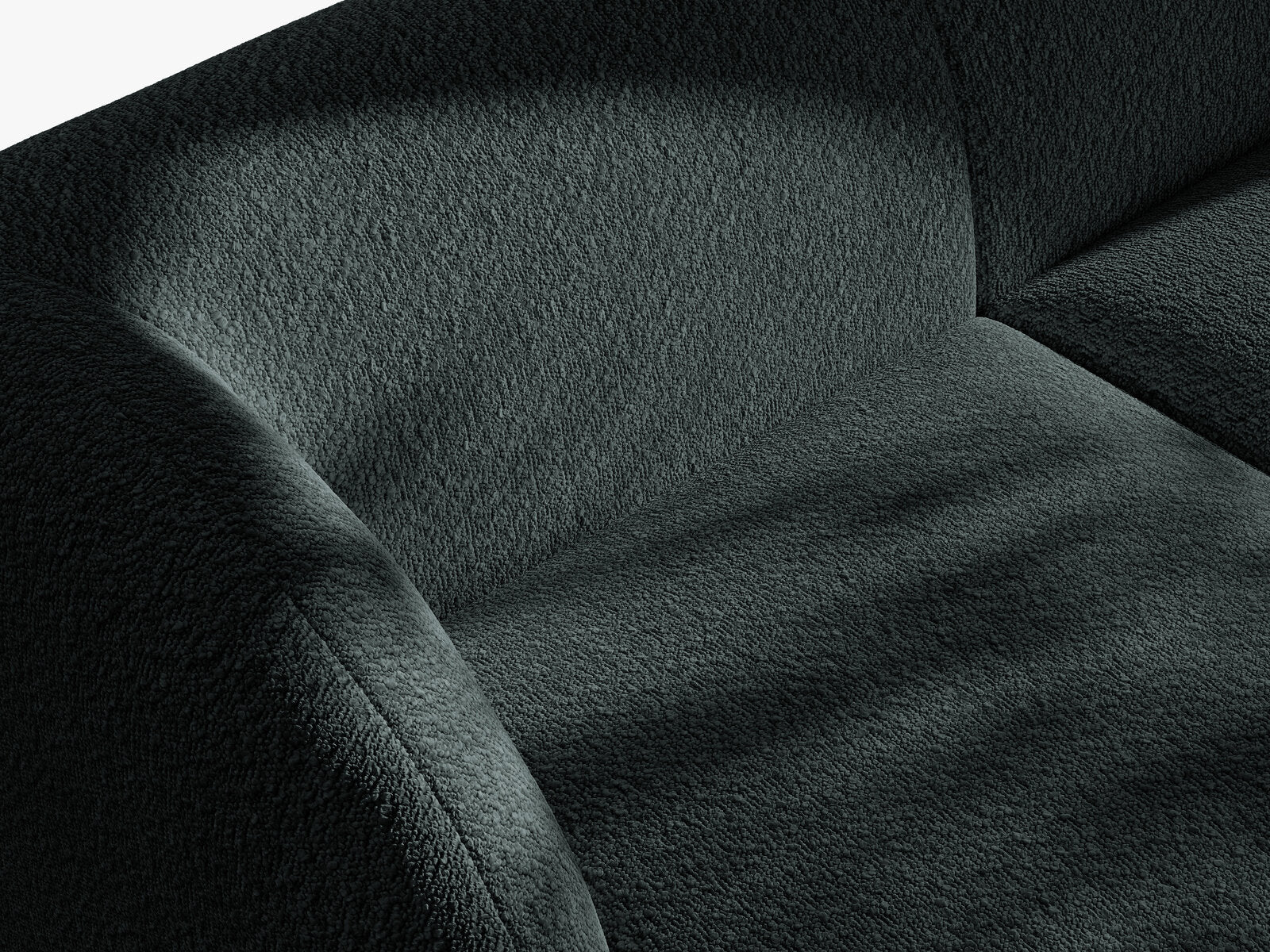 Micadoni Panorama-Ecksofa Miley 6-Sitzer Links Boucle Baloo Schwarz