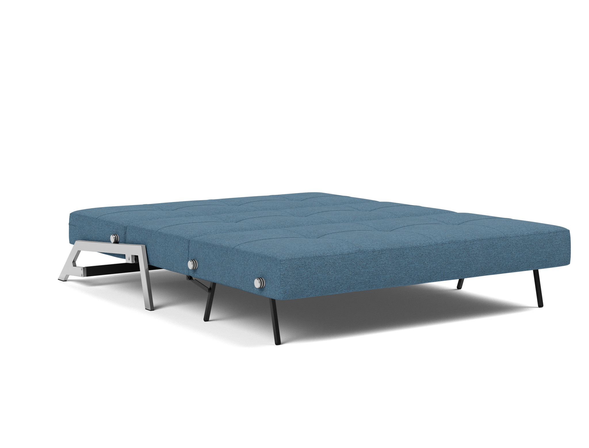 Schlafsofa Cubed 160 Strukturierter Stoff Weda 302-Weda-Blue Beine Chrom