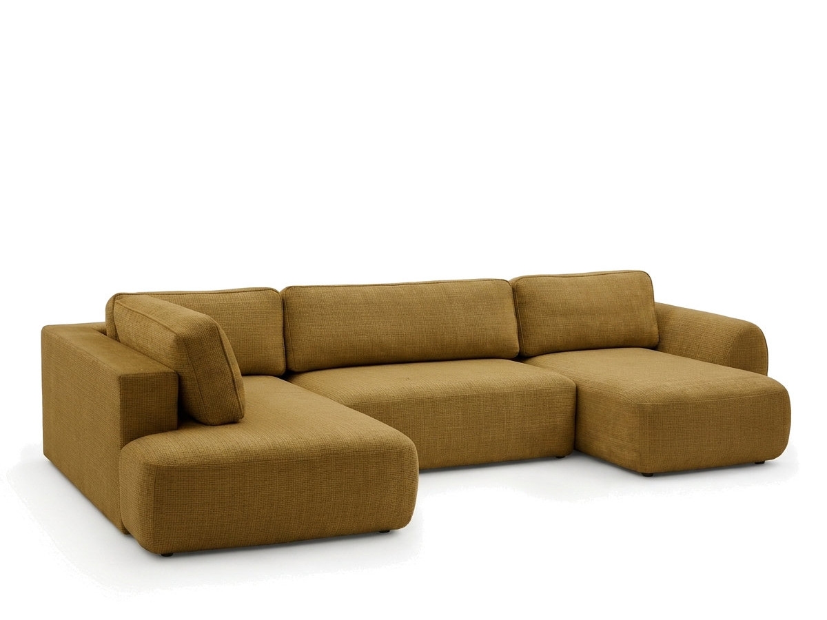Bobochic Denise Wohnlandschaft Strukturstoff Gelb Ecke rechts