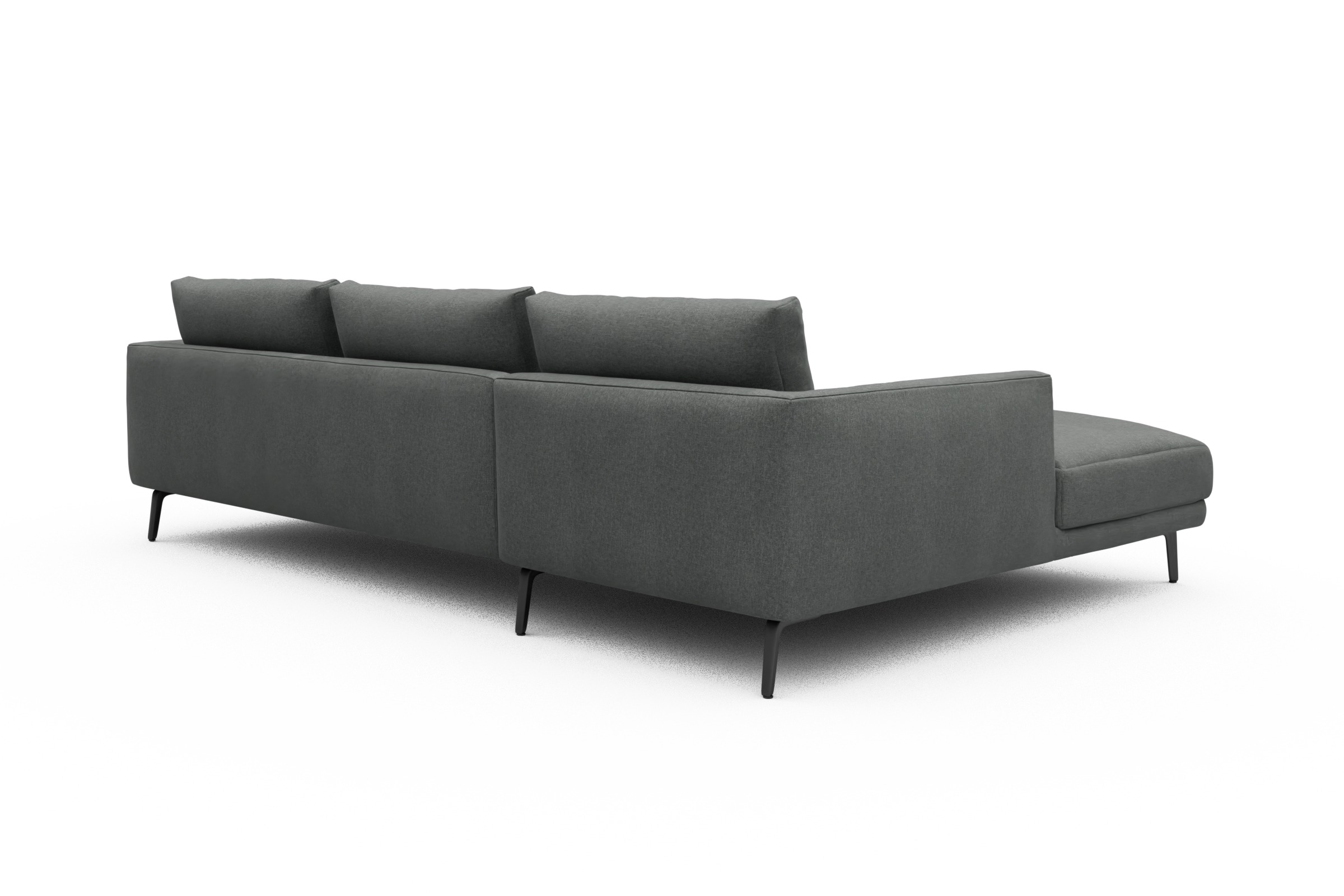 Ecksofa Karl Chaiselongue links mit 2,5-Sitzer Satya-Steel