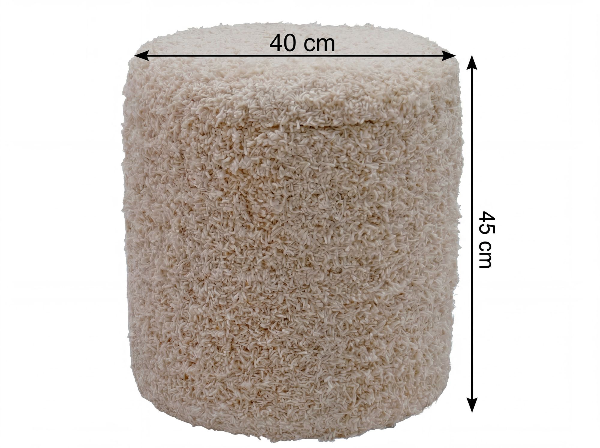Sitzhocker Varaldsoy Stoff Beige Ø 40 cm