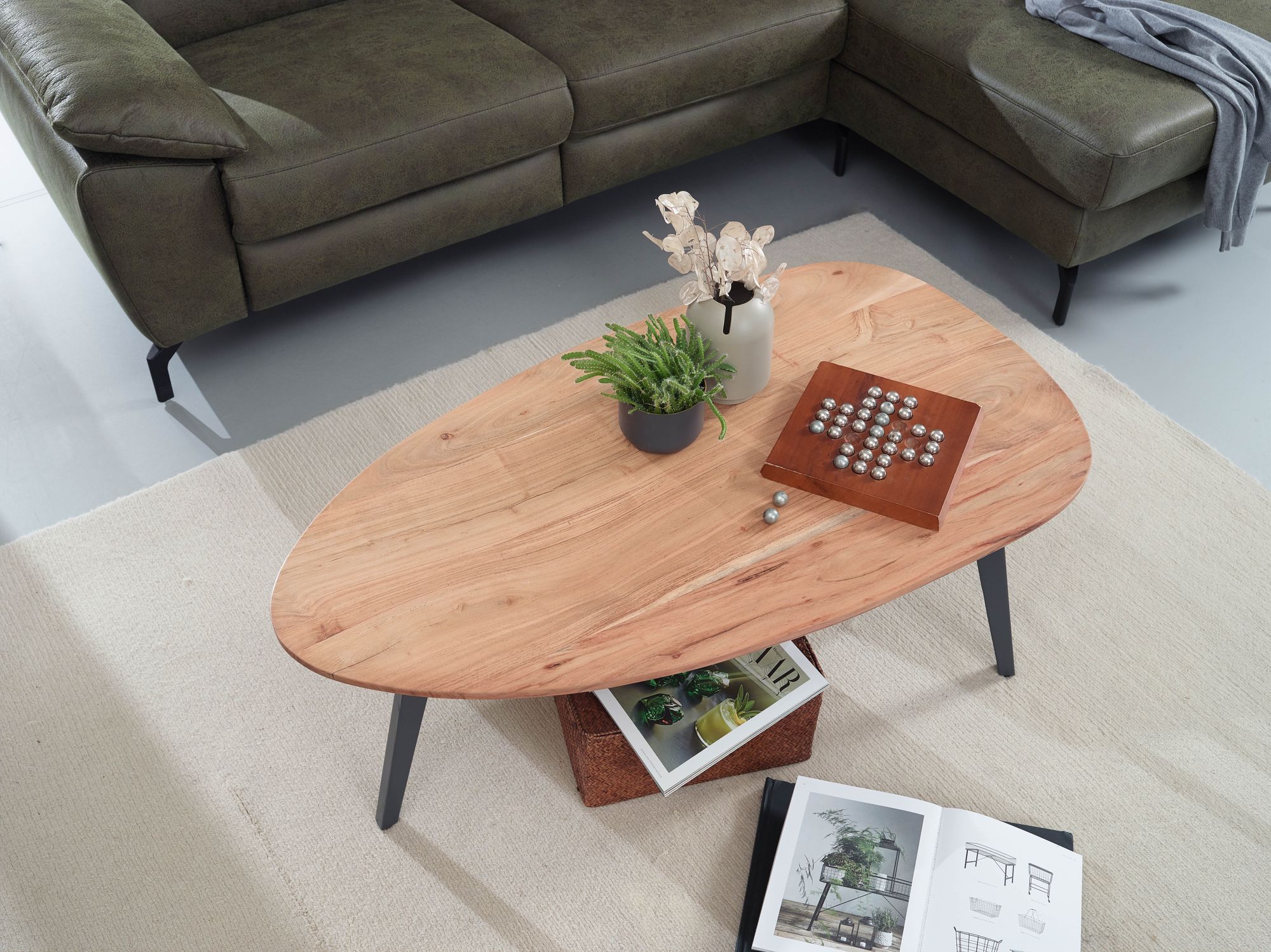 Couchtisch Aeduvik Akazie Massivholz Braun 110 × 60 × 45 cm