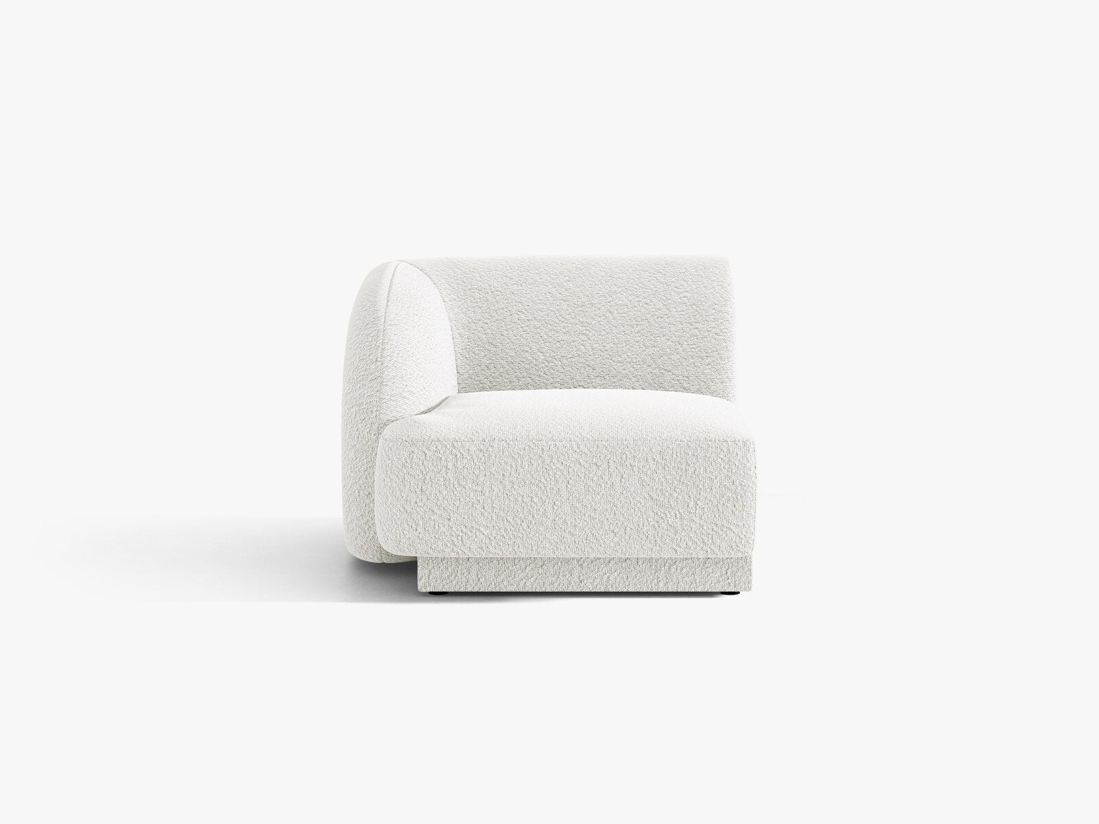 Micadoni Eckmodul Miley 1-Sitzer Links Boucle Baloo Weiß