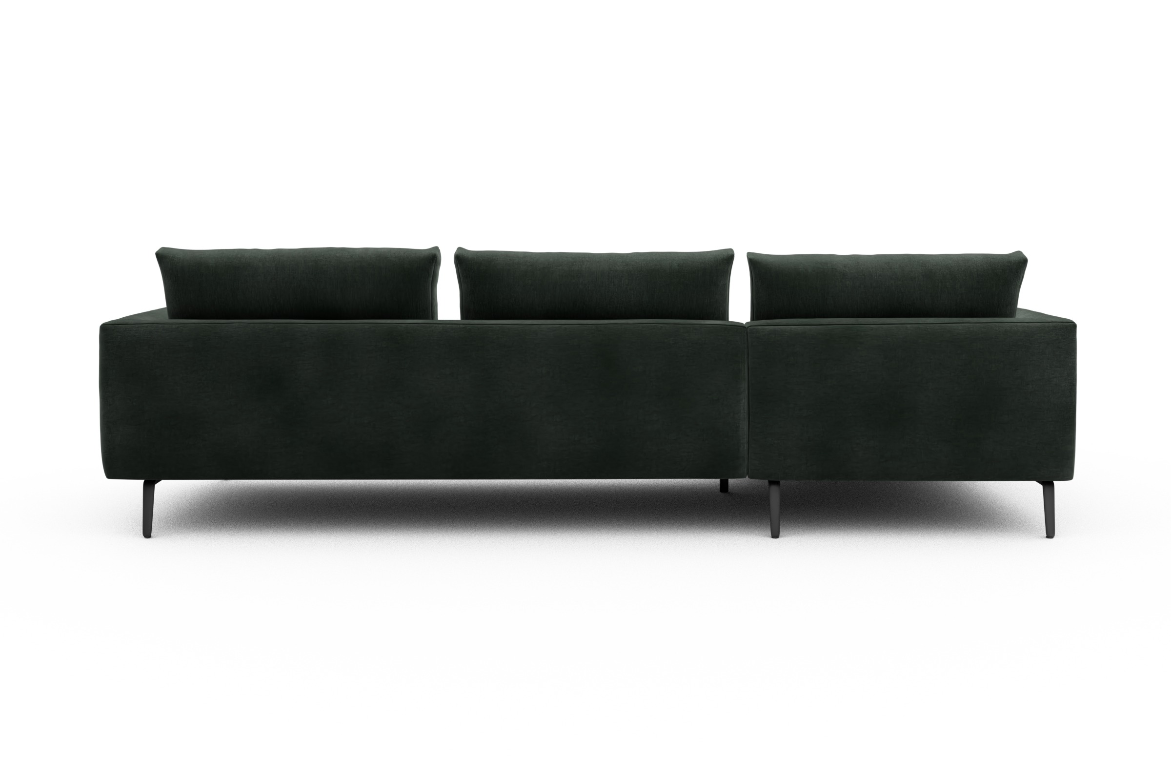 Ecksofa Karl Chaiselongue links mit 2,5-Sitzer Smooth-Laurel-Green
