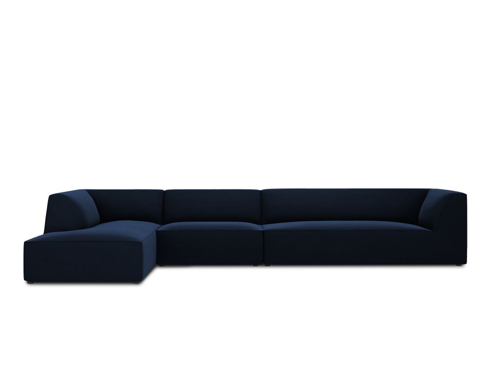 Cosmopolitan Design Ecksofa Siena 5-Sitzer Samt Salvador Königsblau Links