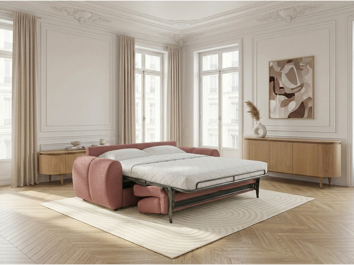 Bobochic Fuji Schlafsofa 3-Sitzer Stoff Rot