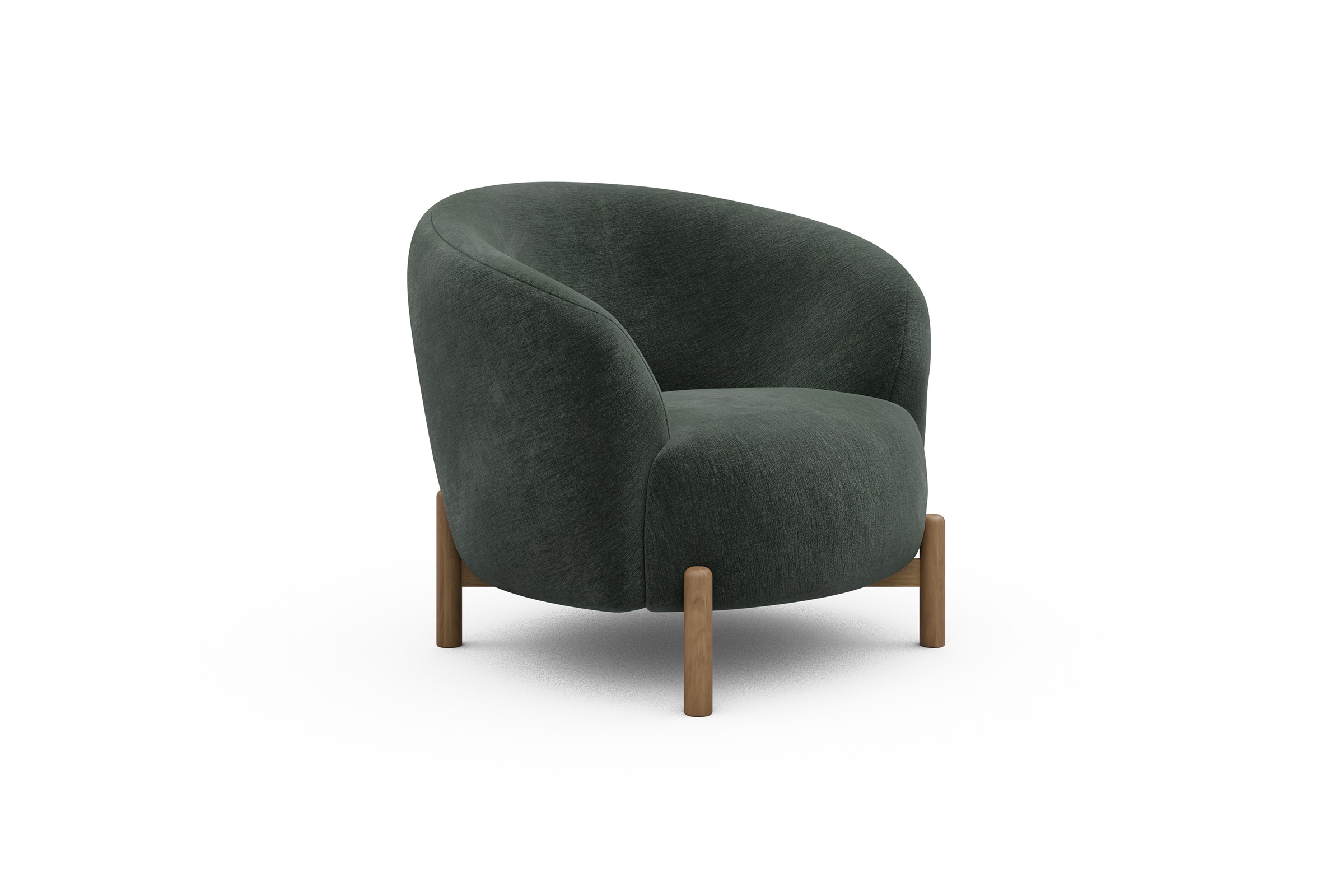 Sessel Ronda Holzbeine Eiche Natur Smooth-Laurel-Green