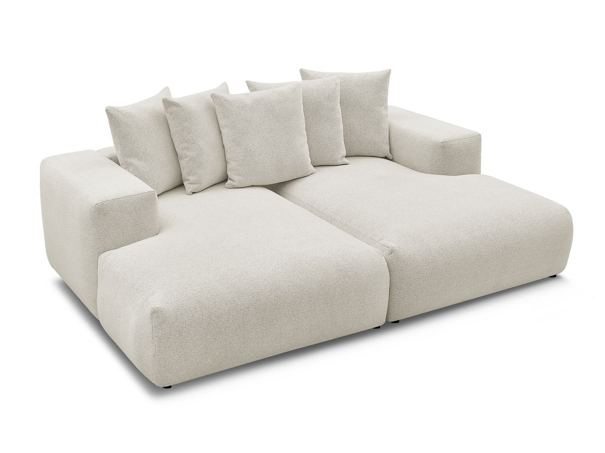 Bobochic Voltaire Sofa 4-Sitzer 248 × 170 cm Melange-Stoff Weiß