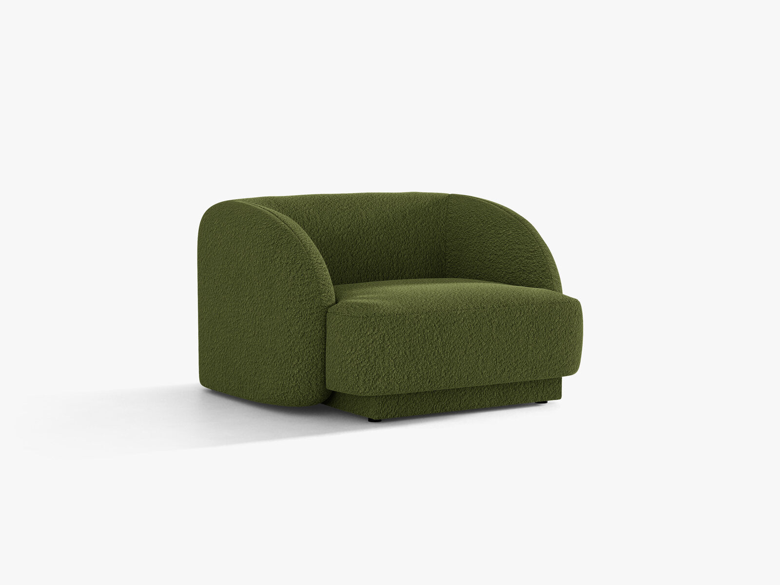 Micadoni Sessel Miley 1-Sitzer Boucle Baloo Dunkel-Olivgrün