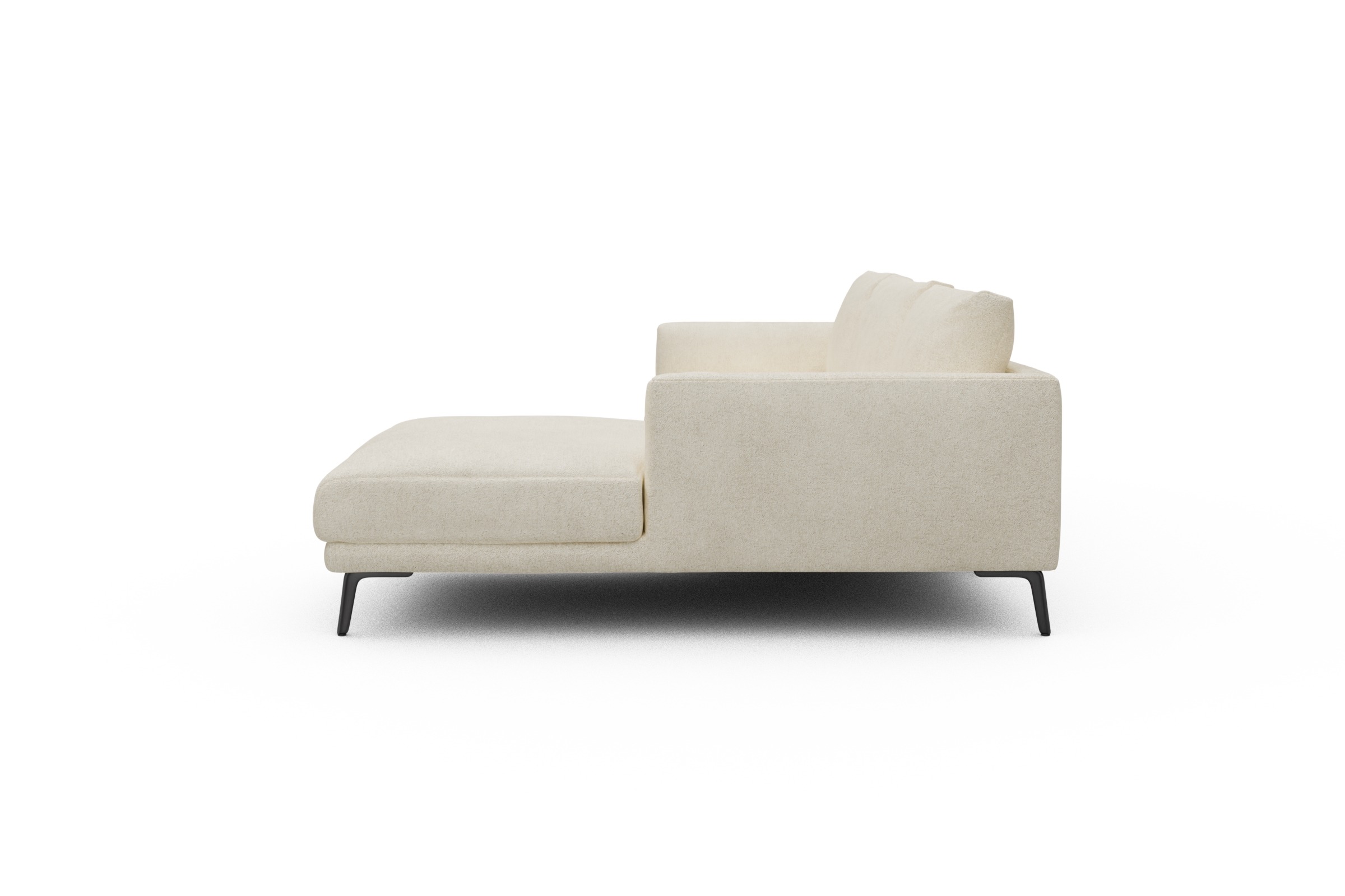 Ecksofa Karl Chaiselongue rechts mit 2,5-Sitzer Boucle-Off-White