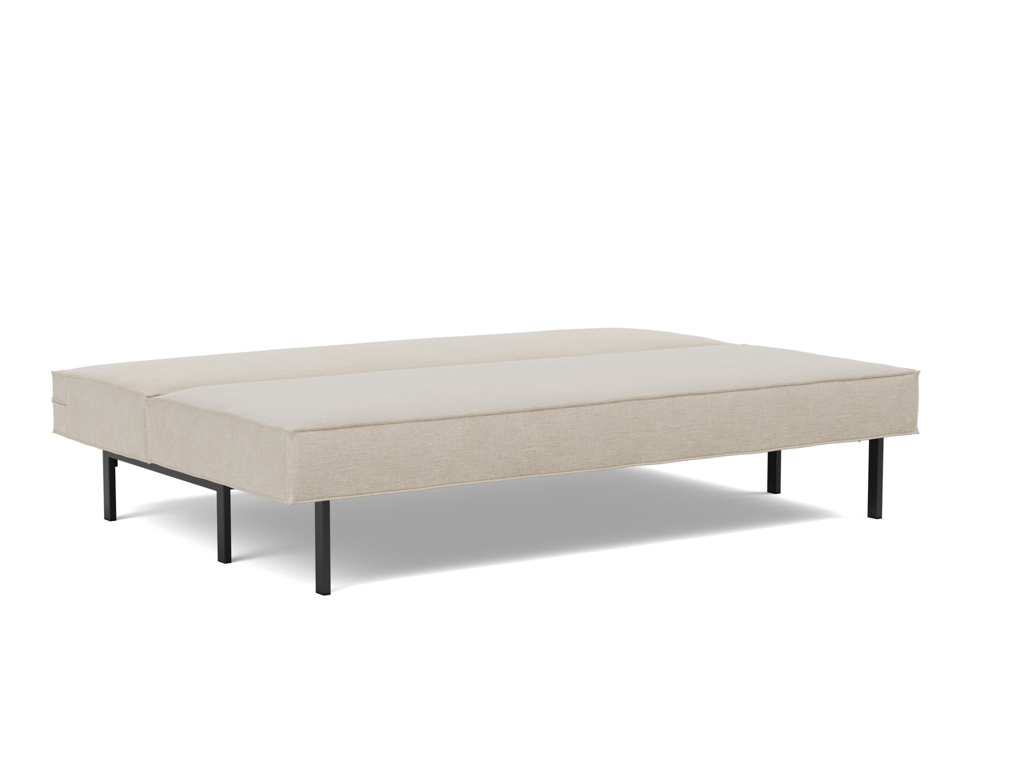 Schlafsofa Sly Flachgewebe Phobos 586-Latte Beine Schwarzes Metall