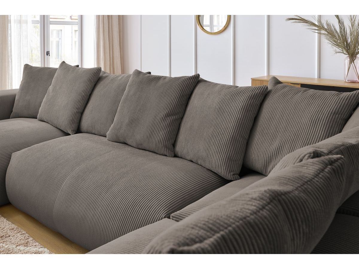 Bobochic Voltaire Wohnlandschaft 356 × 214 cm Cordsamt Taupe Ecke links
