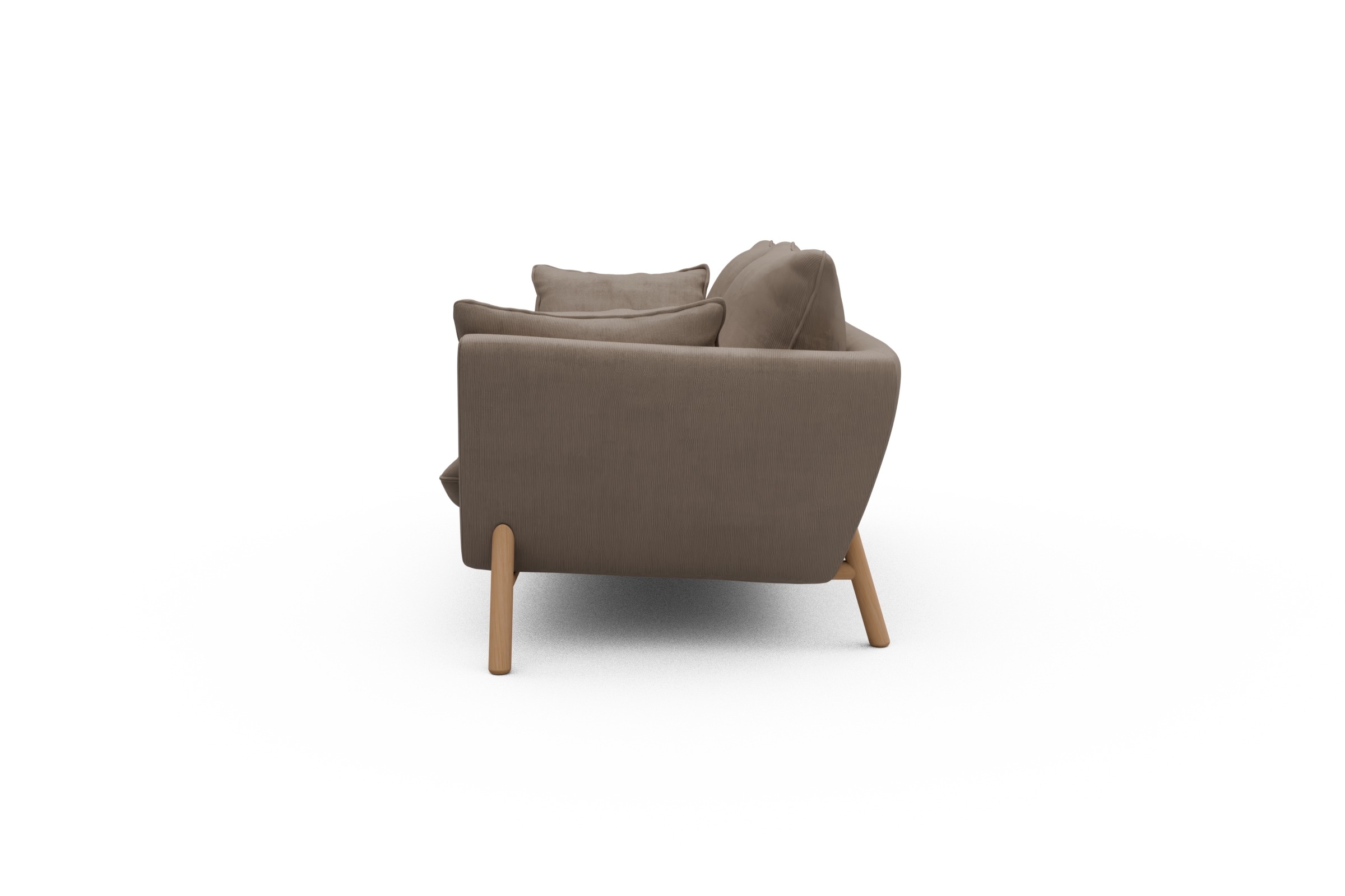 Sofa Emil 2-Sitzer Beinfarbe Eiche Natur Cordufine-Beige