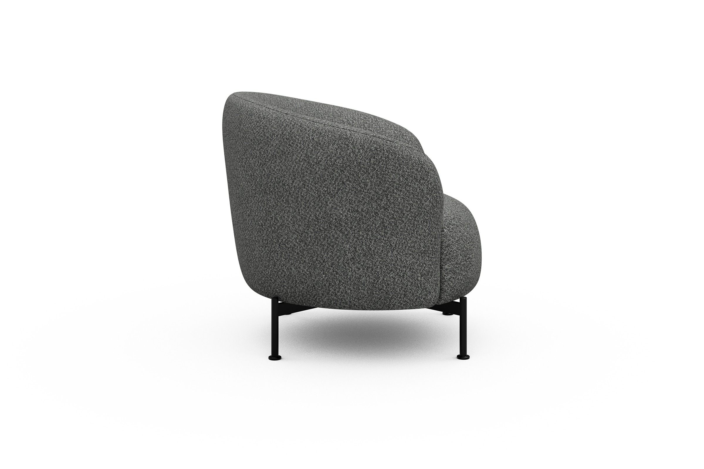 Sessel Ronda X-Metallgestell Schwarz Vanora-Warm-Grey