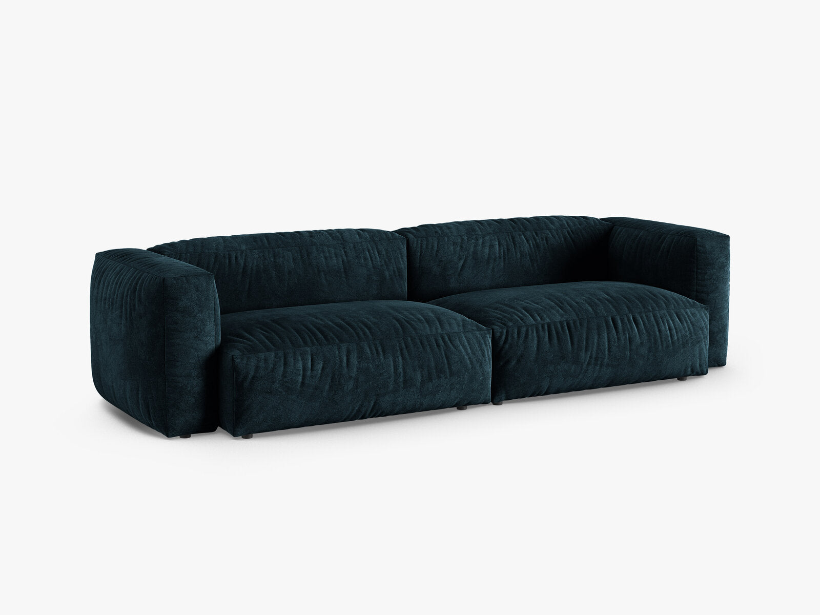Micadoni Sofa Martina 4-Sitzer 90cm Sitztiefe Samt Vogue Dunkel Petrol