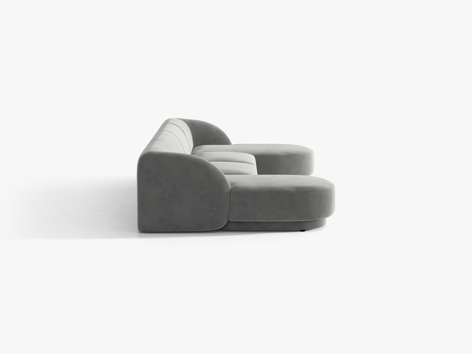 Micadoni Panorama-Sofa Miley 5-Sitzer Samt Venus Hellgrau