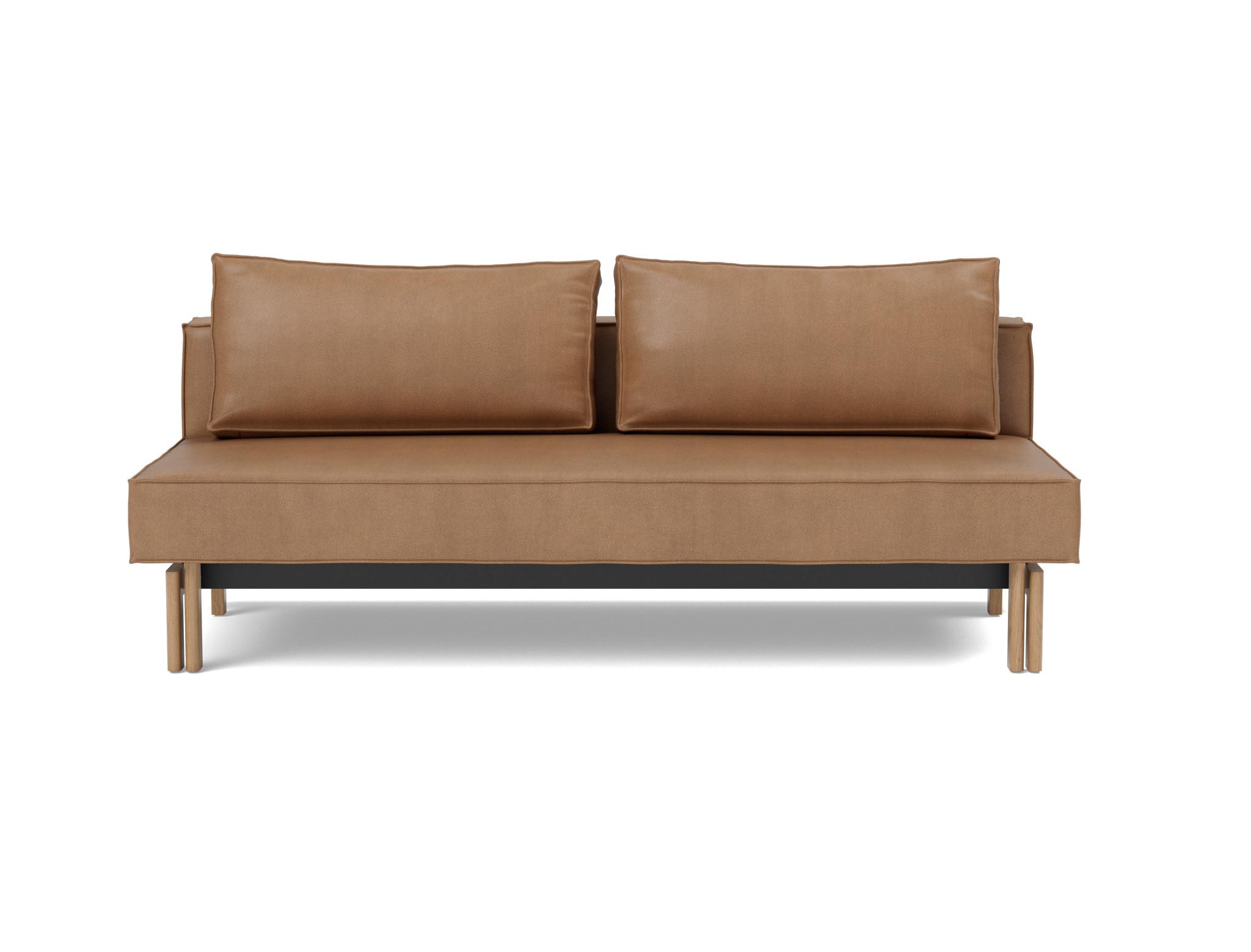 Schlafsofa Sly Lederoptik Faunal 551-Brown Beine Eiche