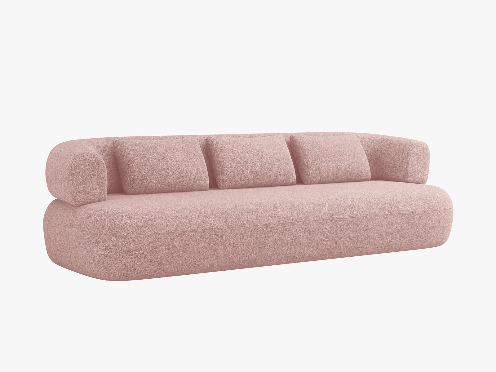 Micadoni Sofa Jenny 4-Sitzer Boucle Now or Never Puderrosa