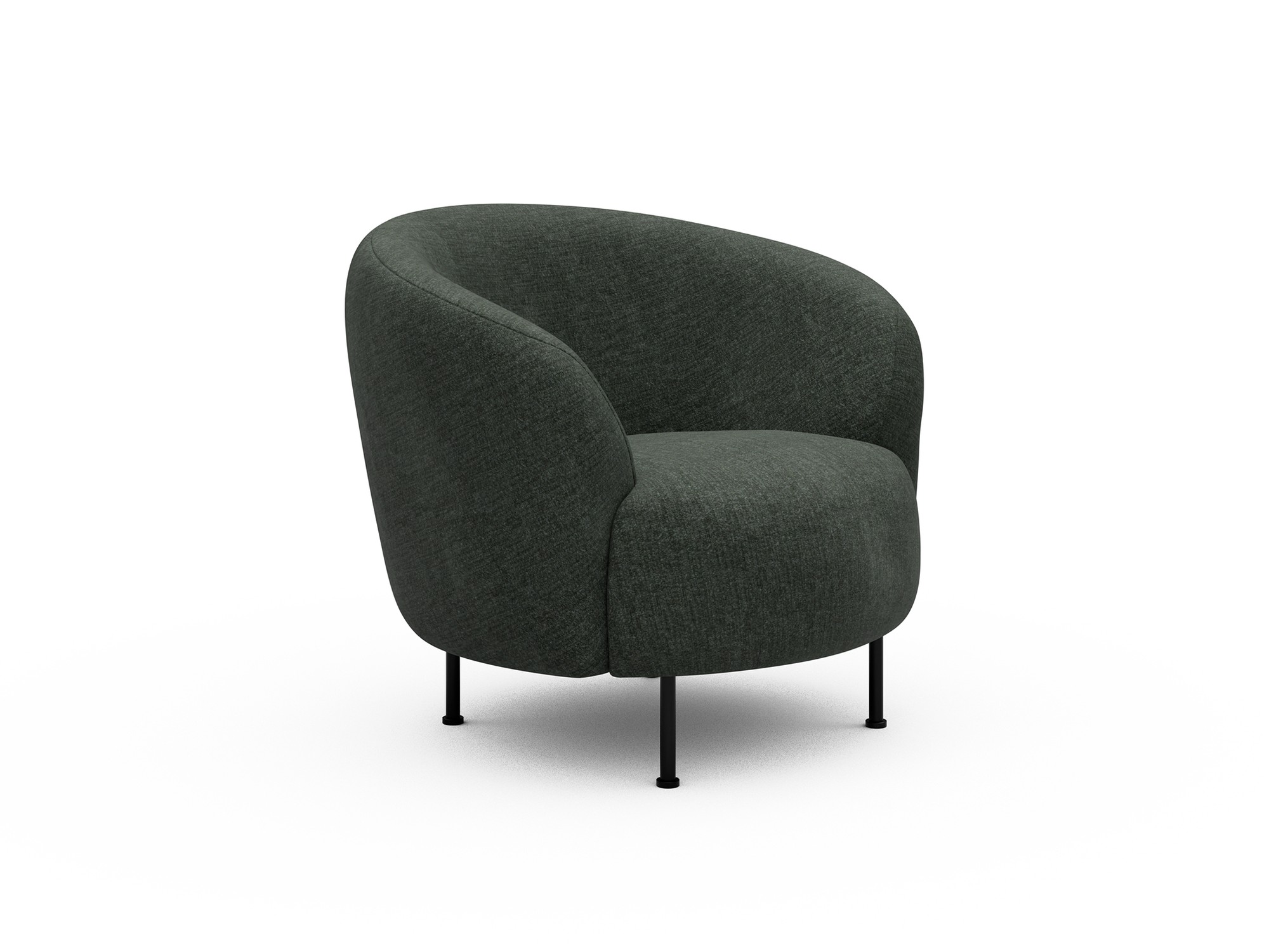 Sessel Ronda Metallbeine Schwarz Boucle Aivi 818-Pine-Green