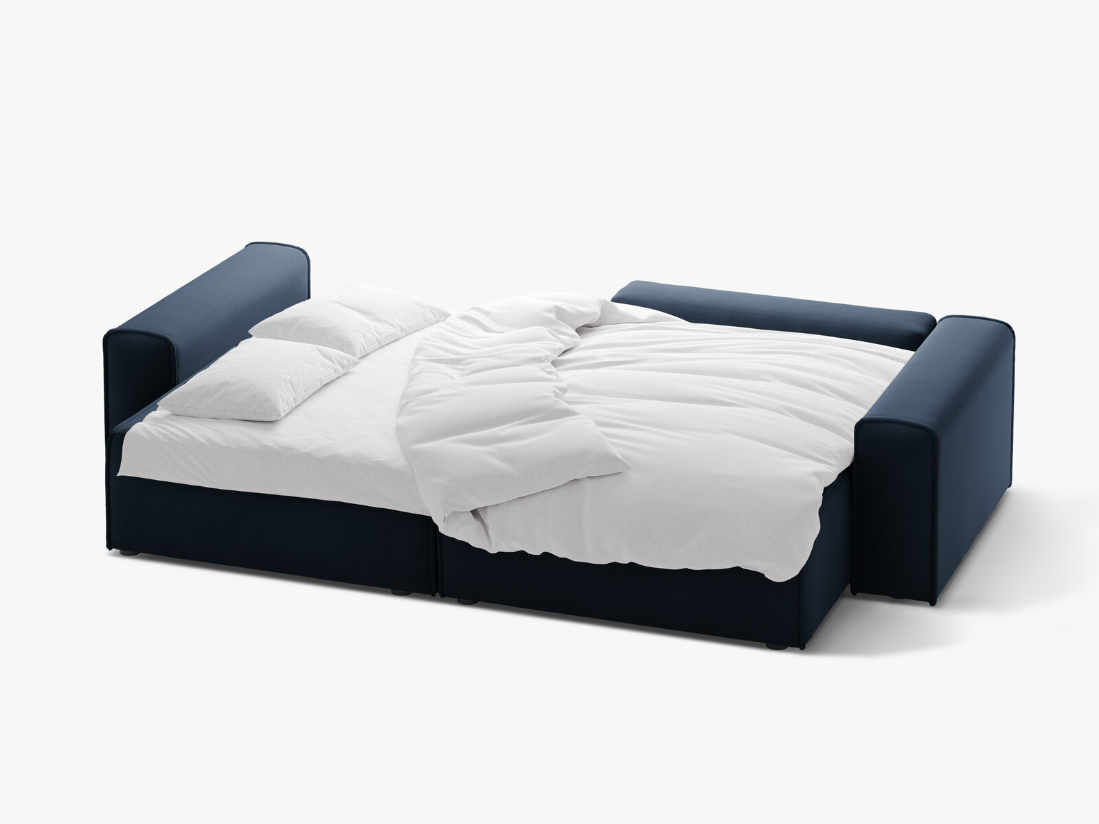 Micadoni Ecksofa Victor 3-Sitzer mit Schlaffunktion Rechts Samt Dunkelblau