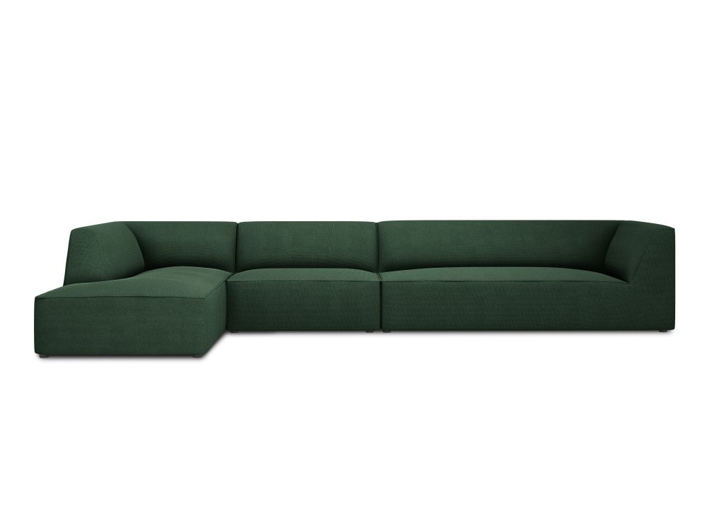 Cosmopolitan Design Ecksofa Siena 5-Sitzer Strukturierter Stoff Ottawa Grün Links