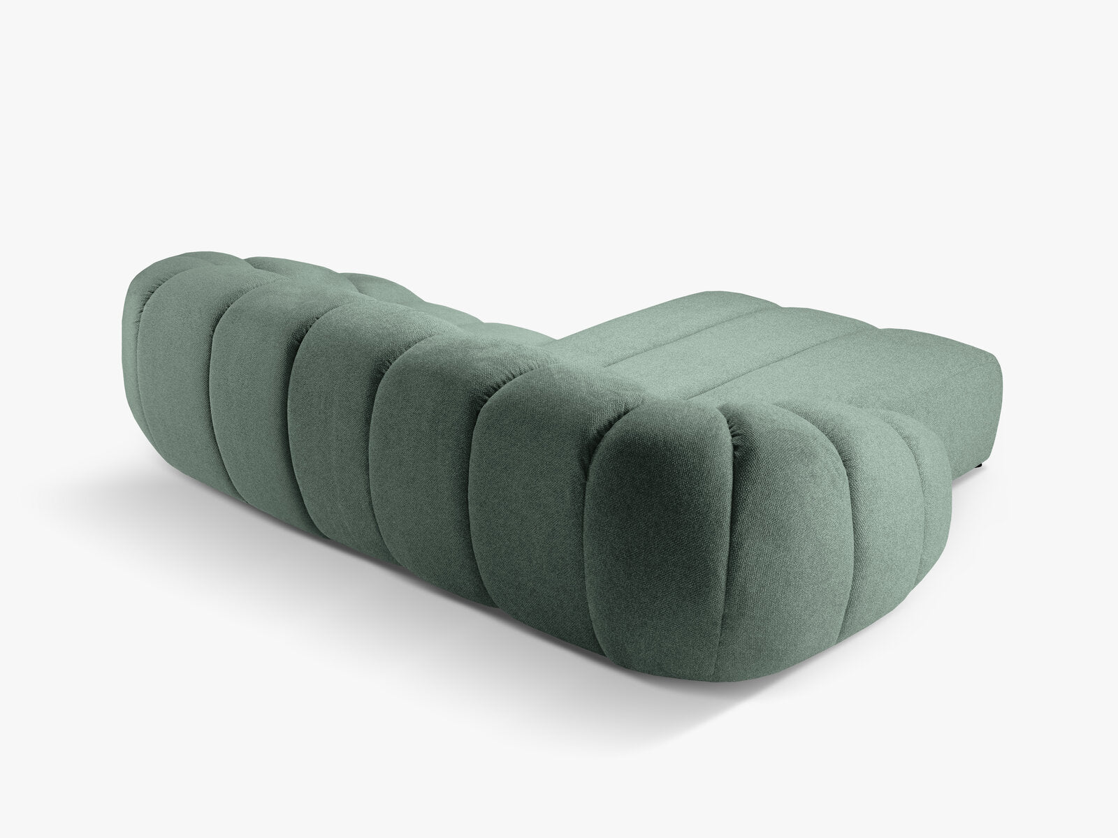 Micadoni Ecksofa Diana 3-Sitzer Links Strukturierter Samt Bubble Minze