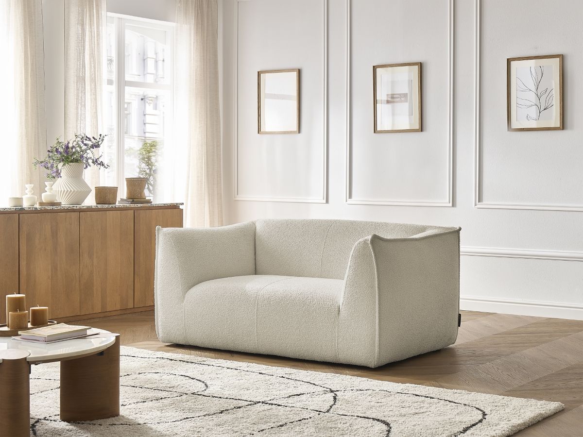 Bobochic Giorgia Sofa 2-Sitzer Bouclé-Stoff Beige