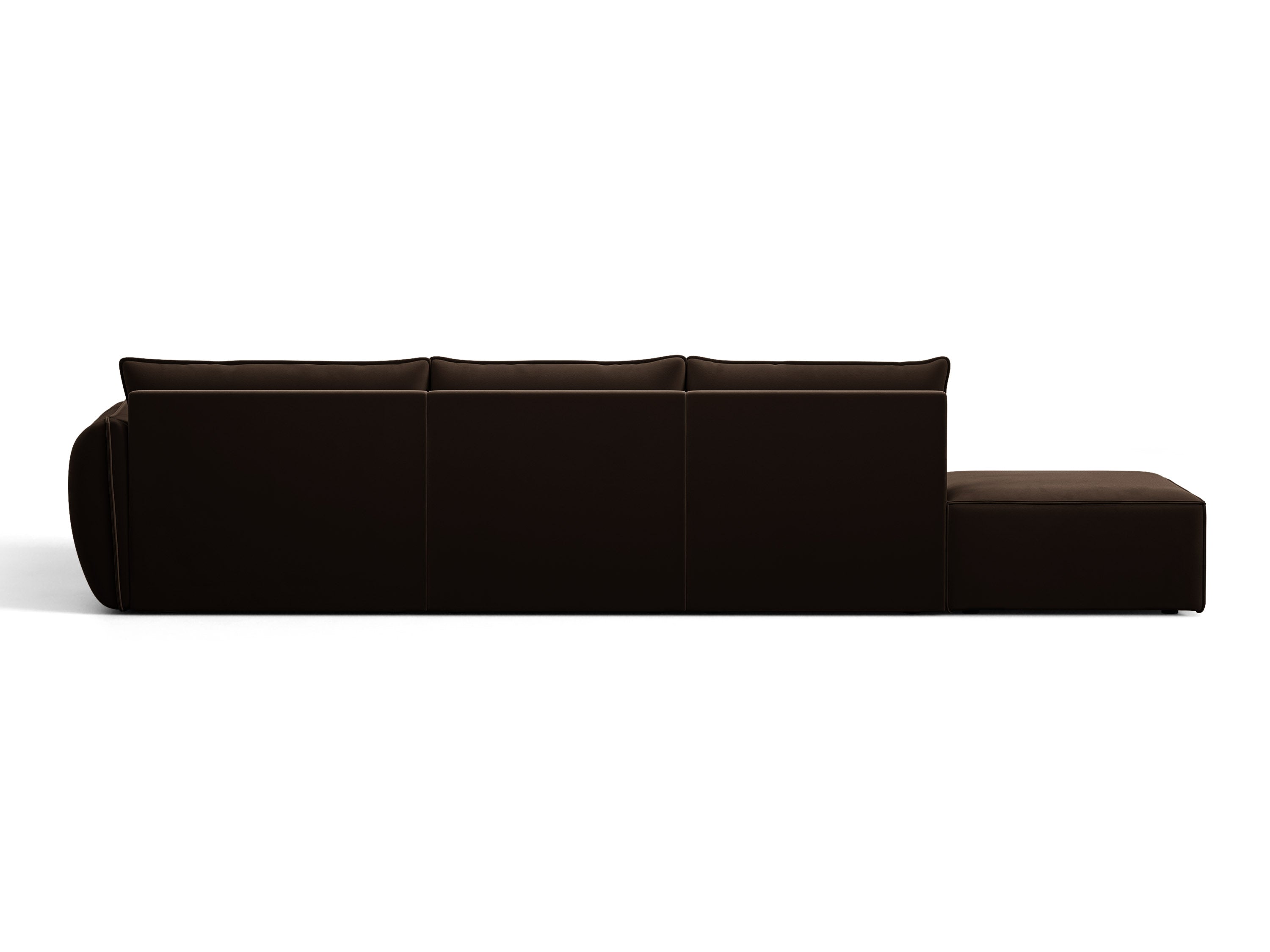 Micadoni Ecksofa Kaelle 5-Sitzer Samt Bluvel Dunkelbraun Rechts