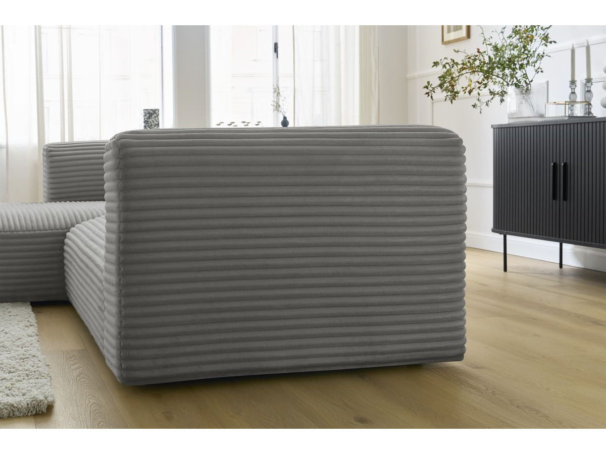 Bobochic Harry Ecksofa Breitcord weich Dunkelgrau Ecke links