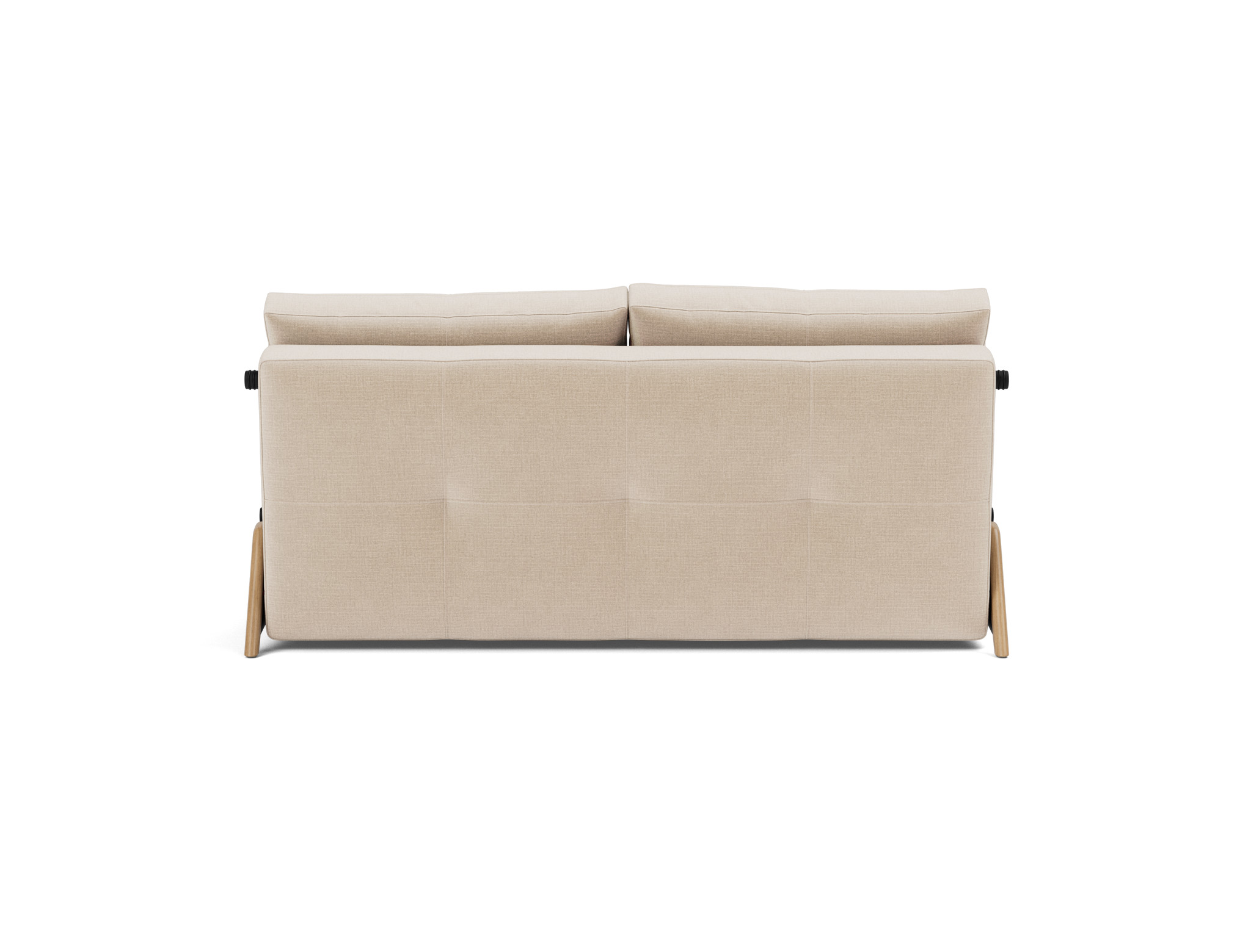 Schlafsofa Cubed 160 Chenille Esina 410-Almond-Beige Beine Eiche