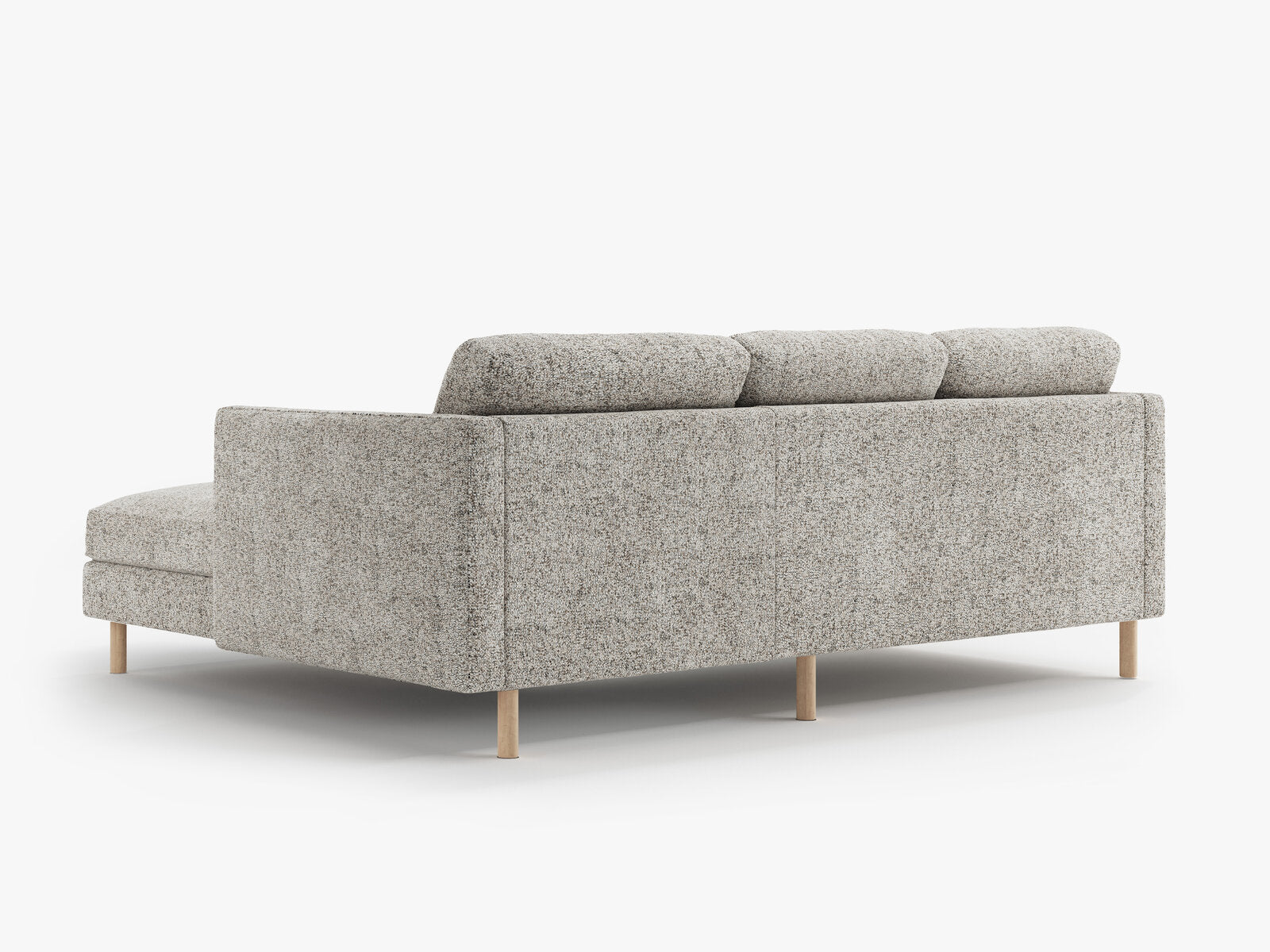 Micadoni Ecksofa Eden 3-Sitzer Rechts Strukturierter Stoff Beige Melange