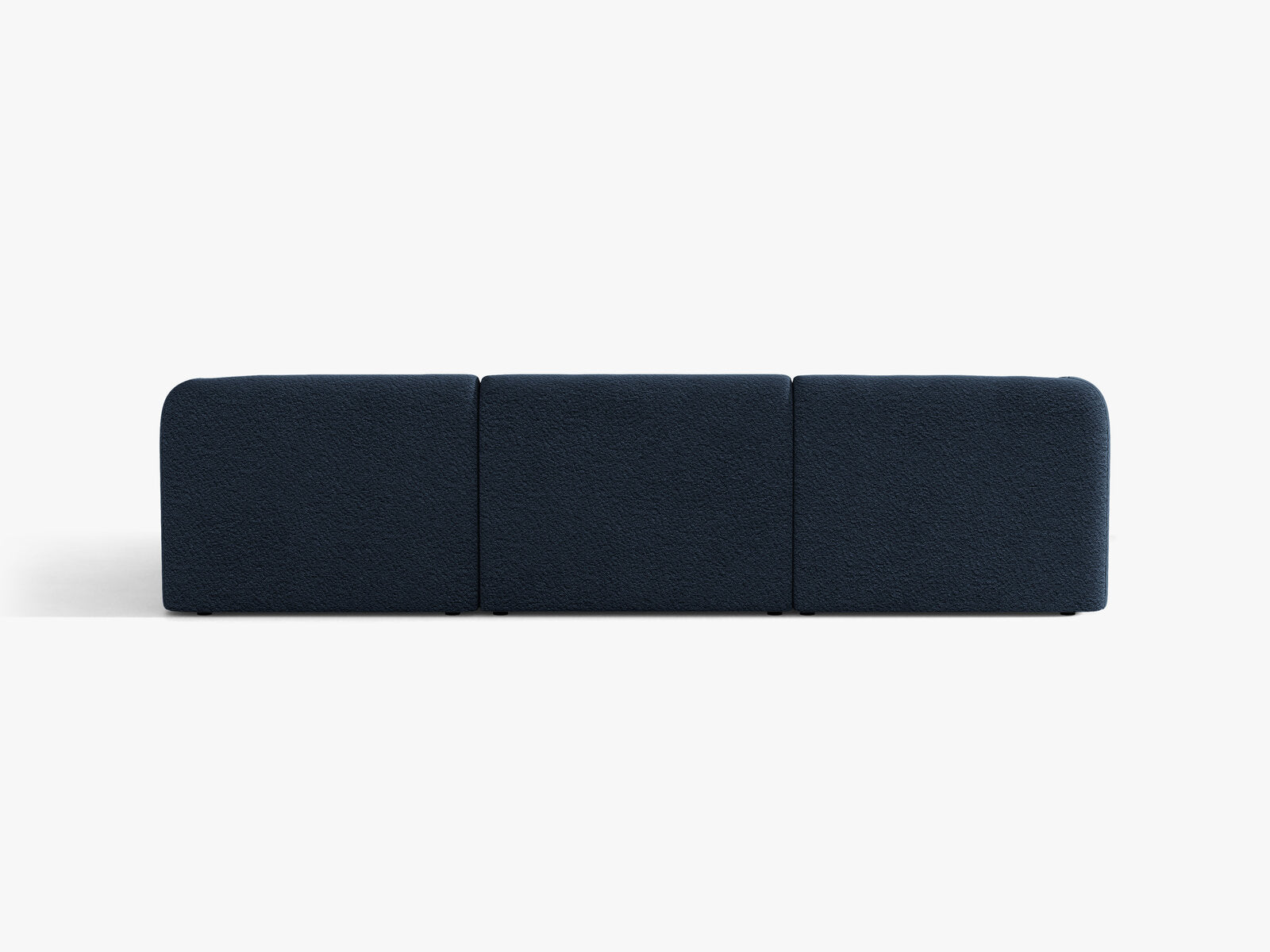 Micadoni Ecksofa Miley 4-Sitzer Rechts Boucle Baloo Dunkelblau