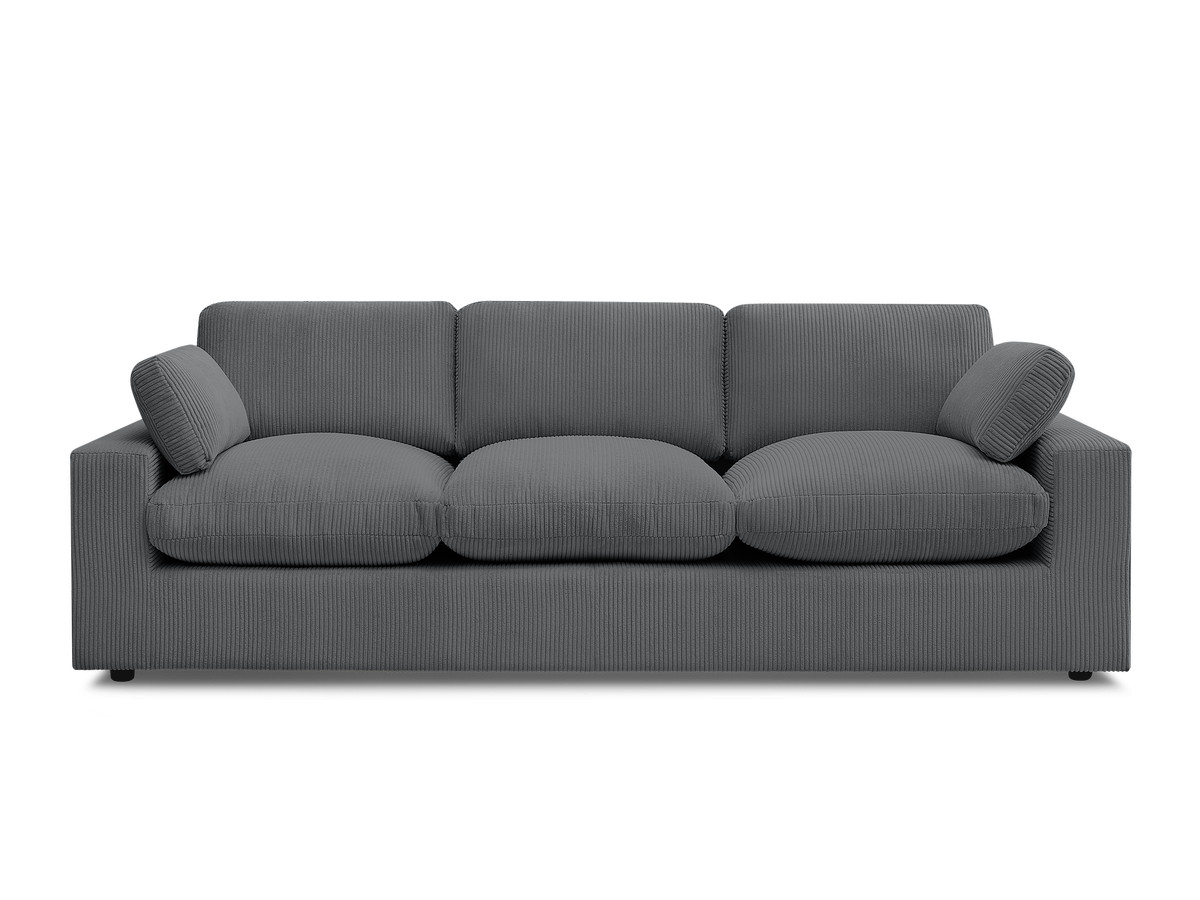 Bobochic Belair Sofa 3-Sitzer 250 × 93 cm Cordsamt Dunkelgrau