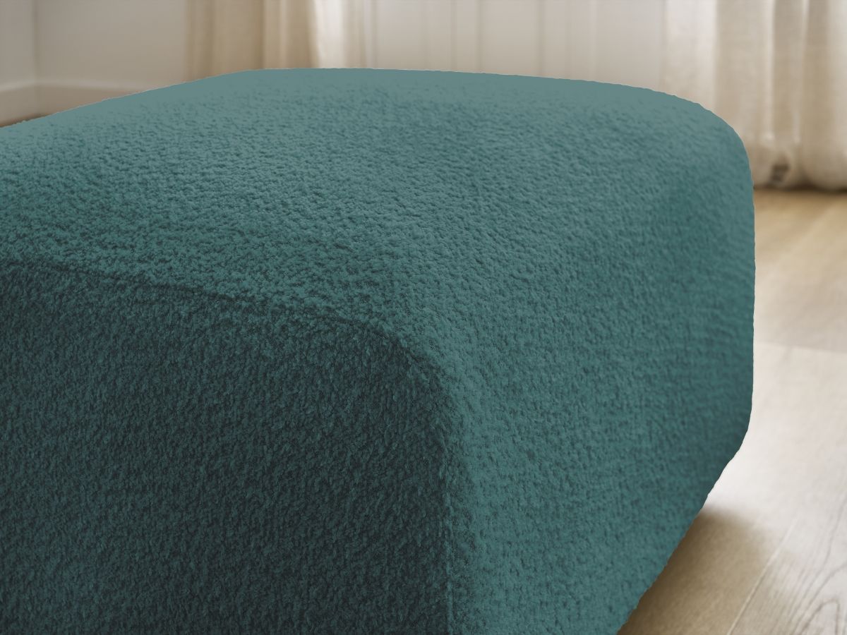 Bobochic Tina Pouf Bouclé-Stoff Hellblau