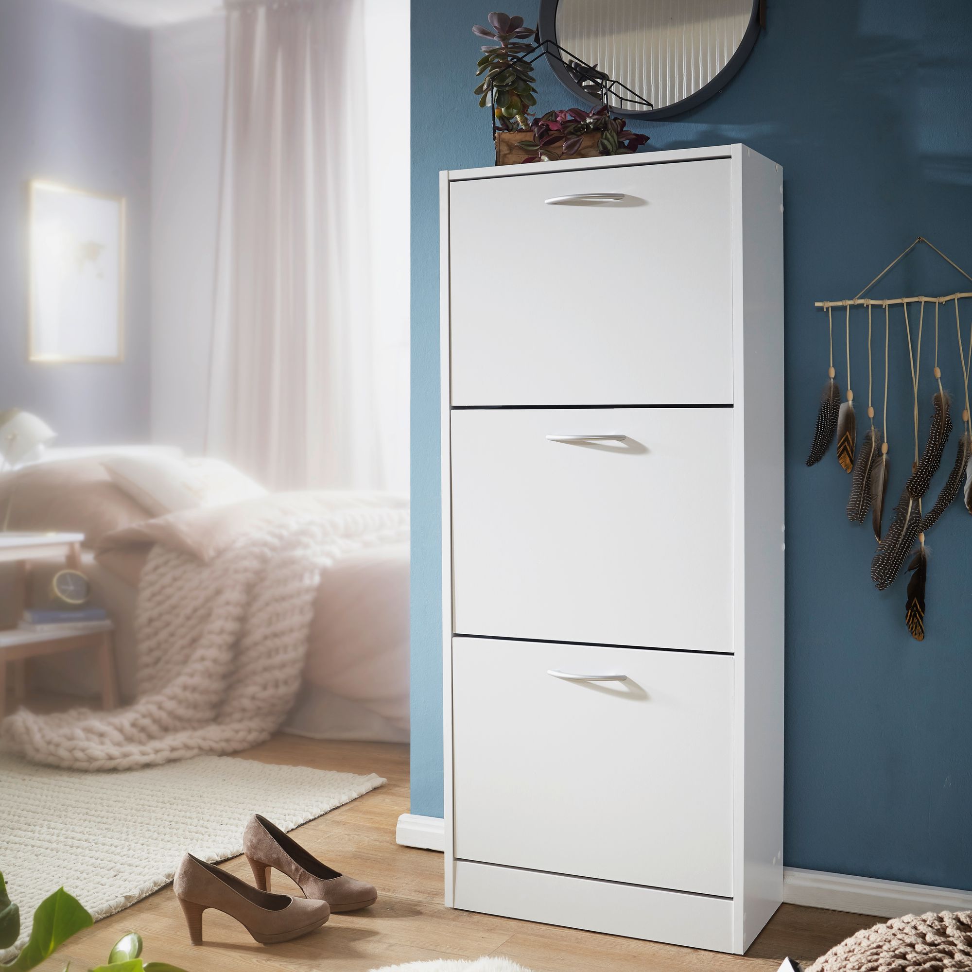 Schuhschrank Osteroy Weiß 50 × 24 × 125 cm