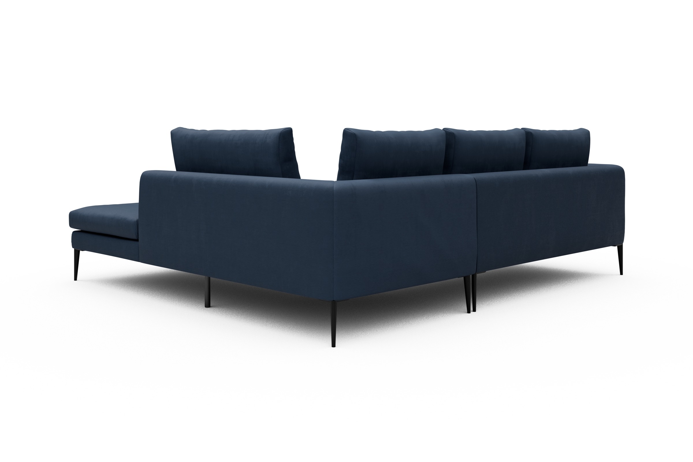 Ecksofa Paul Relax-Ecke rechts mit 2-Sitzer Cordufine-Royal-Blue