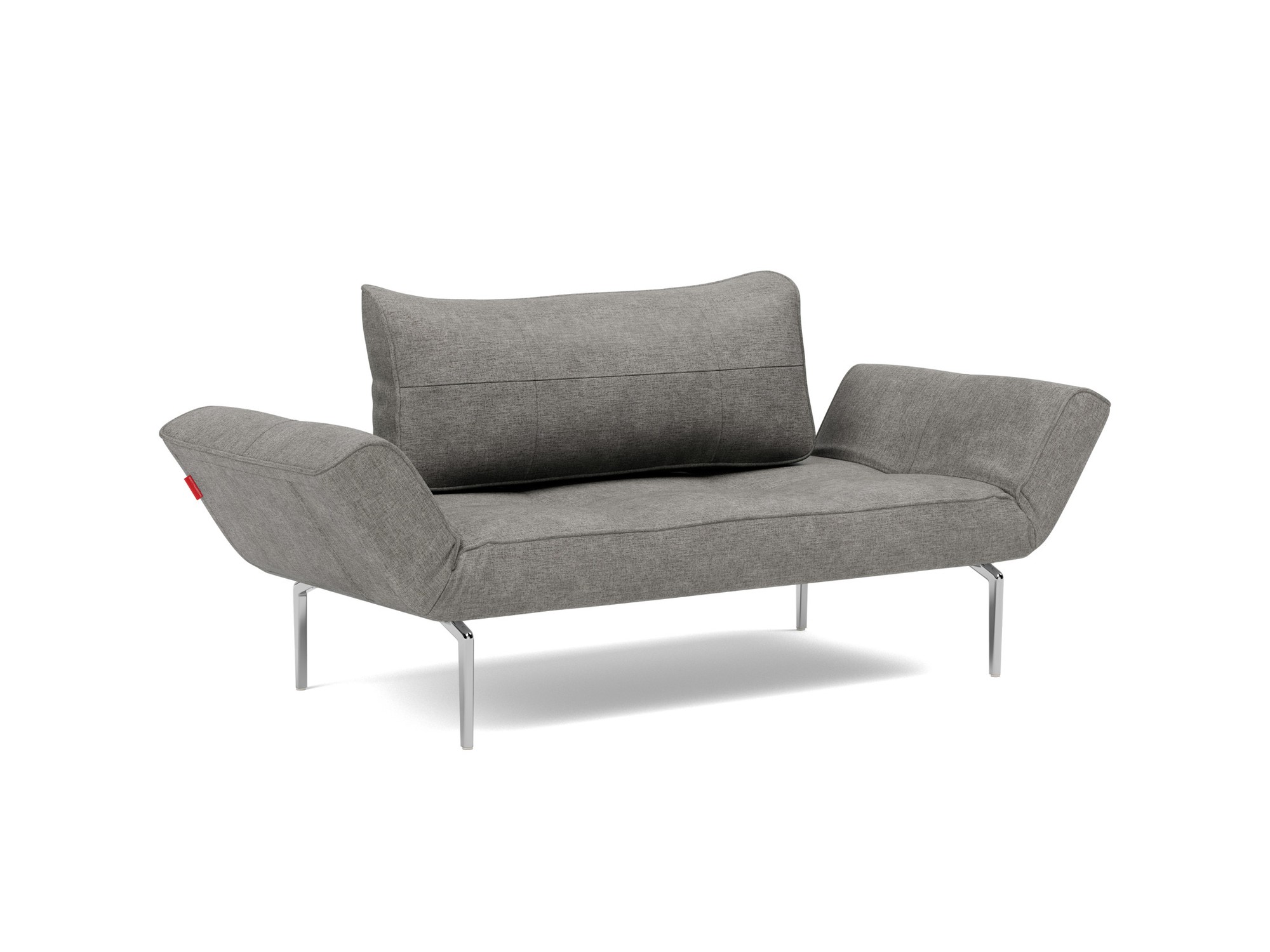 Tagesbett Zeal Flachgewebe Avella 282-Warm-Grey Beine Straw Aluminium