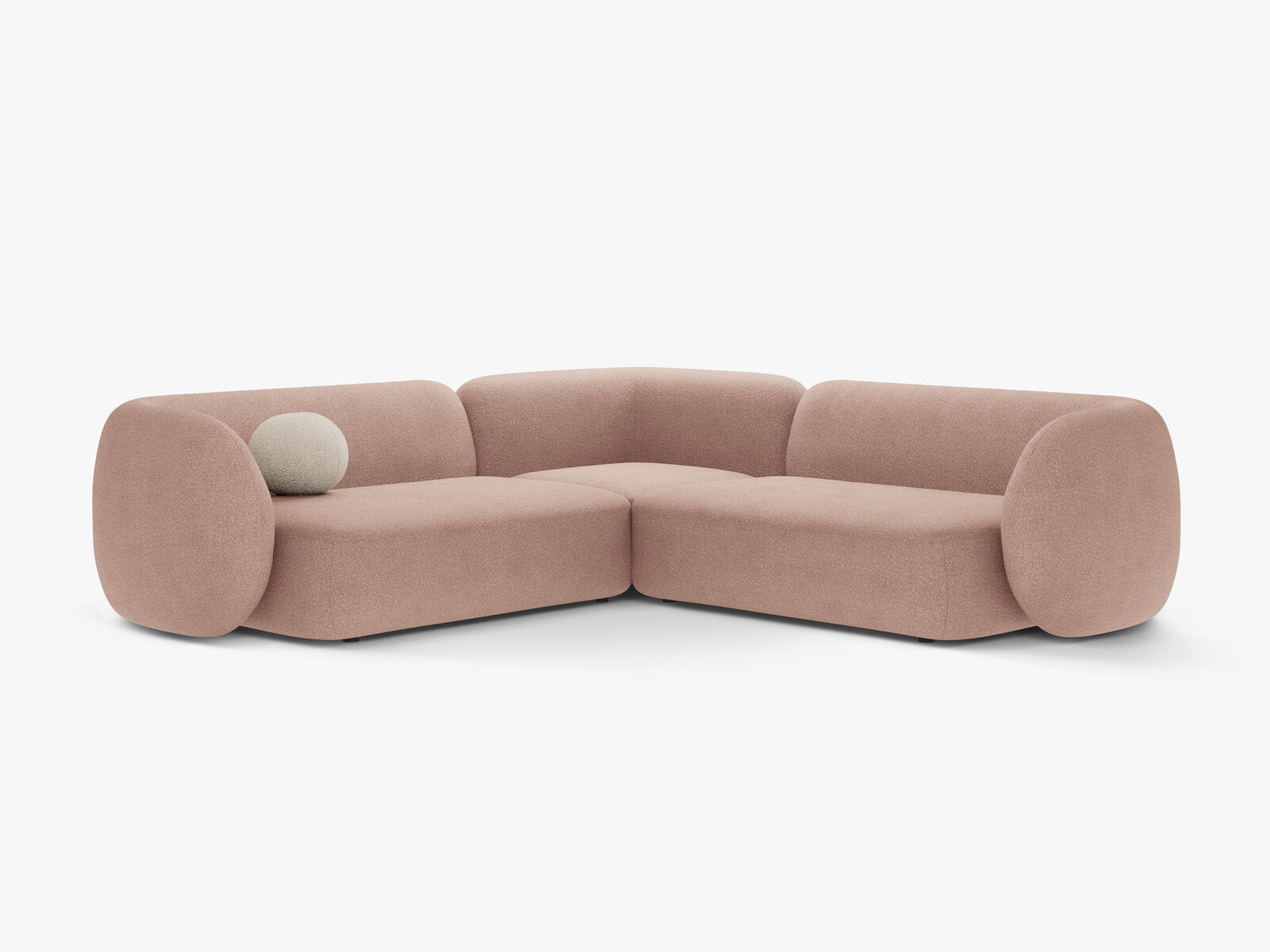 Micadoni Ecksofa Kate 5-Sitzer Boucle Puderrosa
