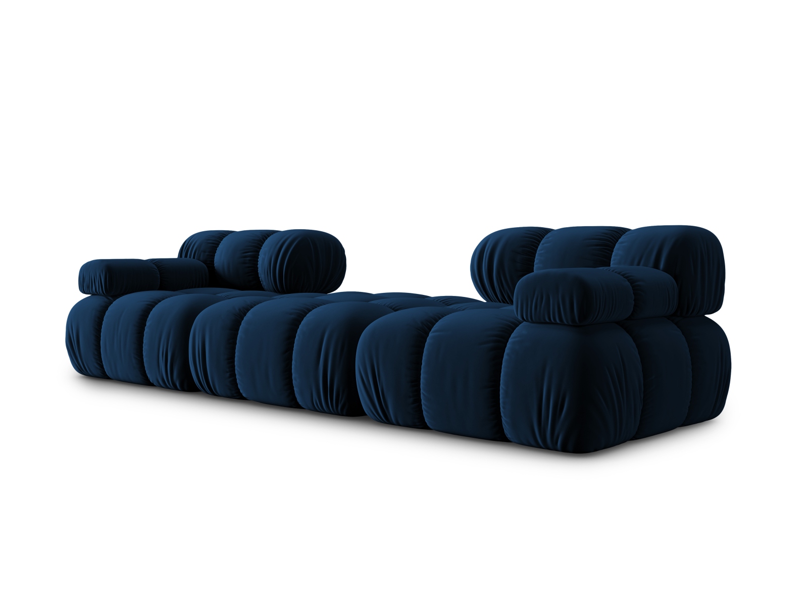 Micadoni Modulares Sofa Bellis 3-Sitzer mit flachem Modul Samt Bluvel Königsblau