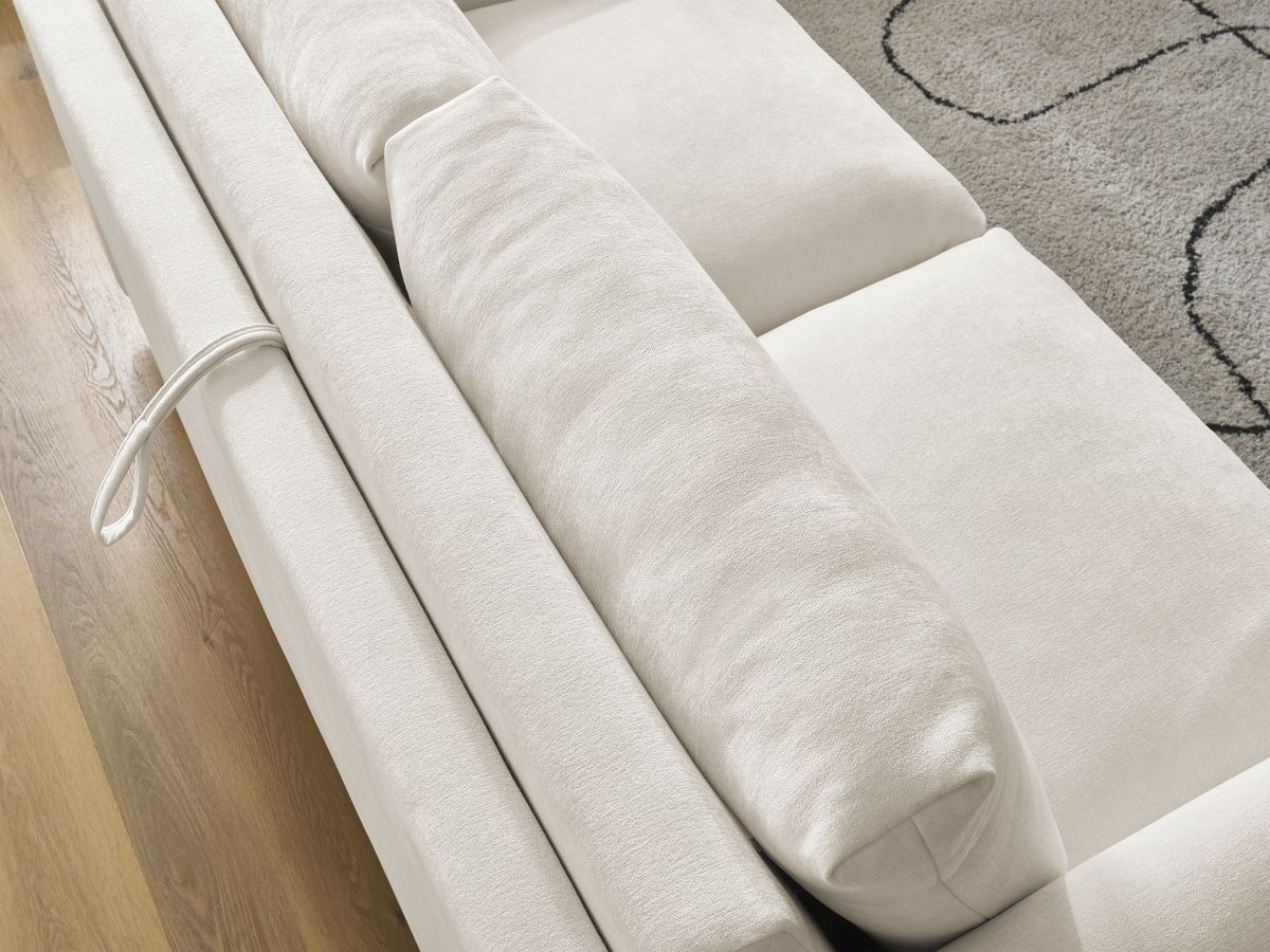 Bobochic Cocoone Schlafsofa 3-Sitzer Stoff Beige, Liegefläche 140 × 200 cm