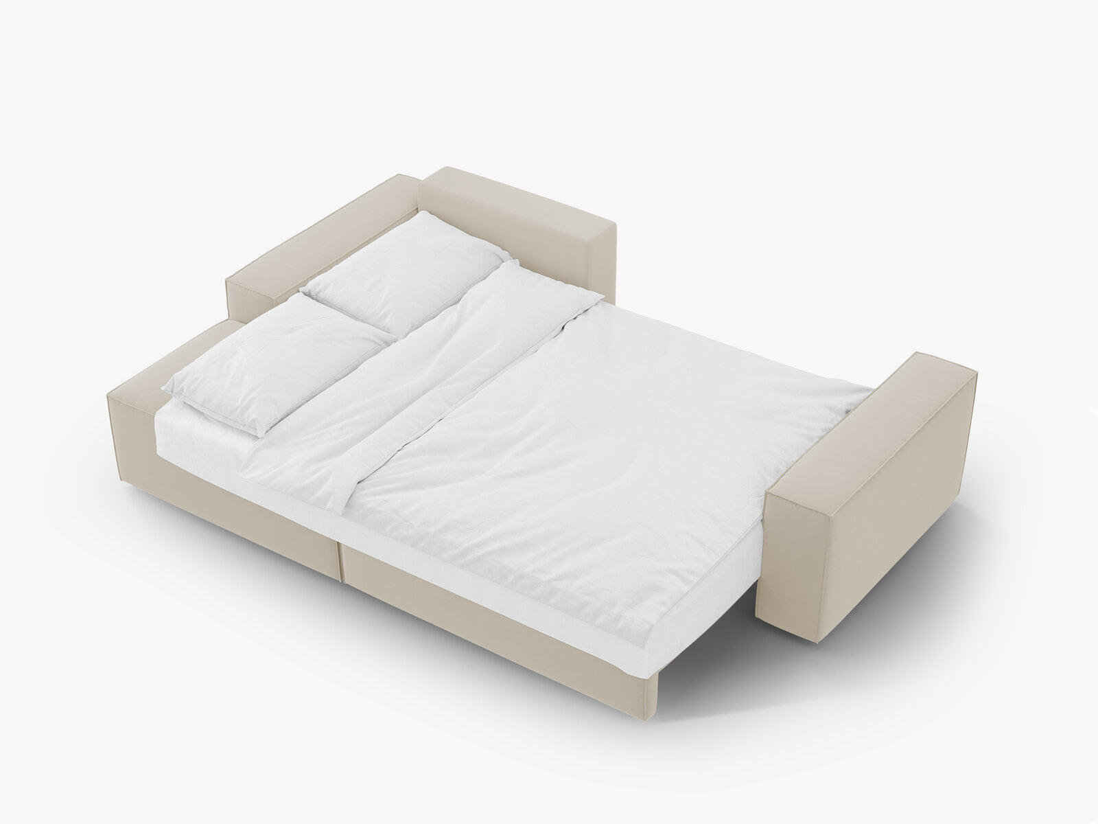 Micadoni Schlaf-Ecksofa Jodie 3-Sitzer Links Samt Dunkelbeige