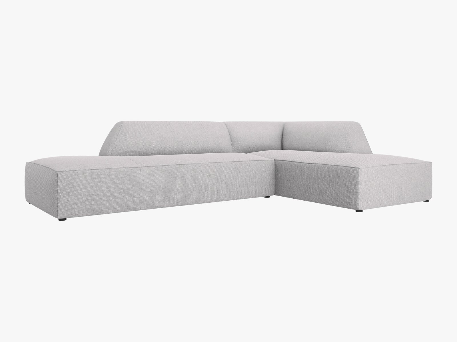Micadoni Ecksofa Ruby 4-Sitzer Rechts Strukturierter Stoff Ottawa Hellgrau