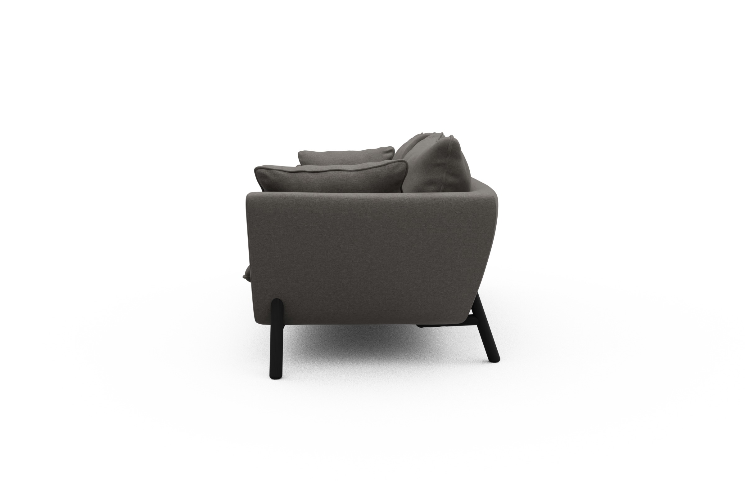 Sofa Emil PREMIUM 3-Sitzer Beinfarbe Eiche Schwarz Satya-Taupe