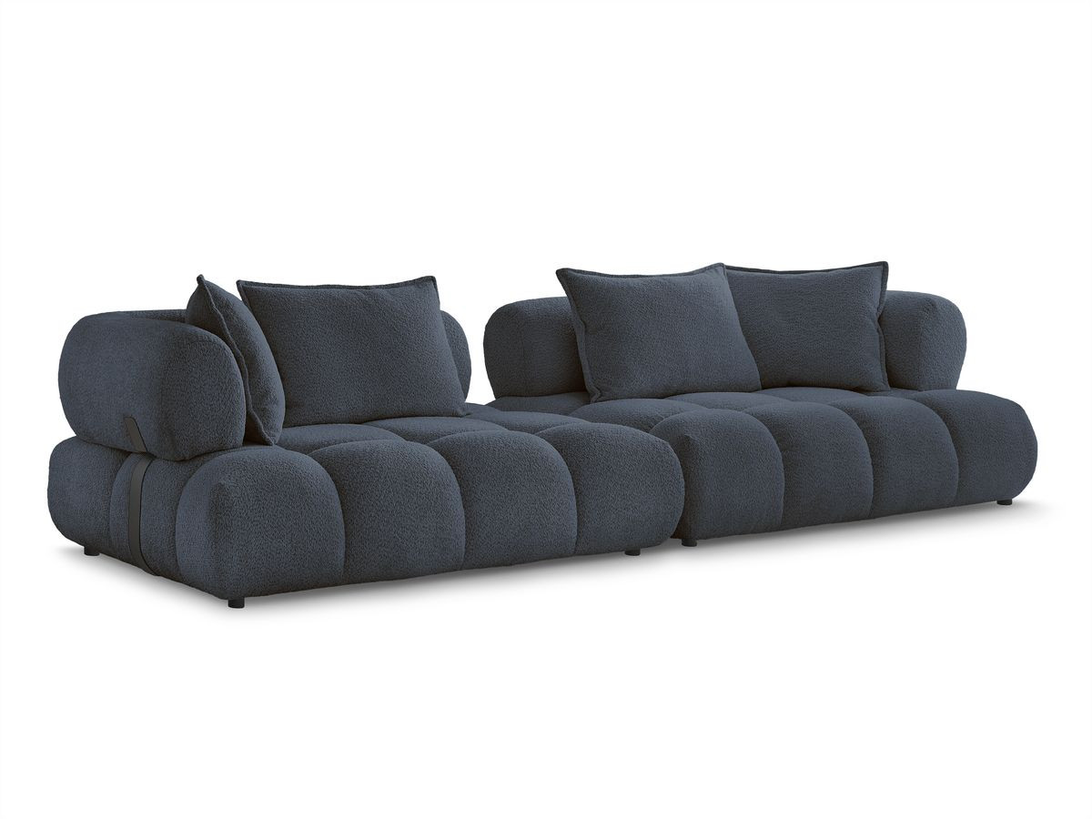 Bobochic Alya Sofa 4-Sitzer Bouclé-Stoff Dunkelblau