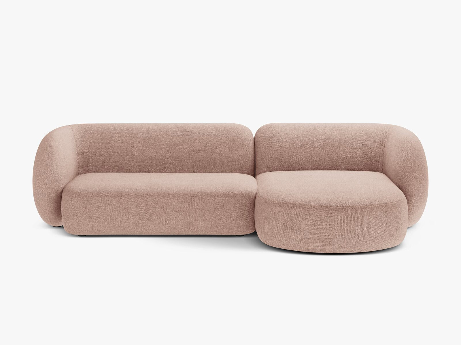 Micadoni Ecksofa Kate 3-Sitzer Rechts Boucle Puderrosa