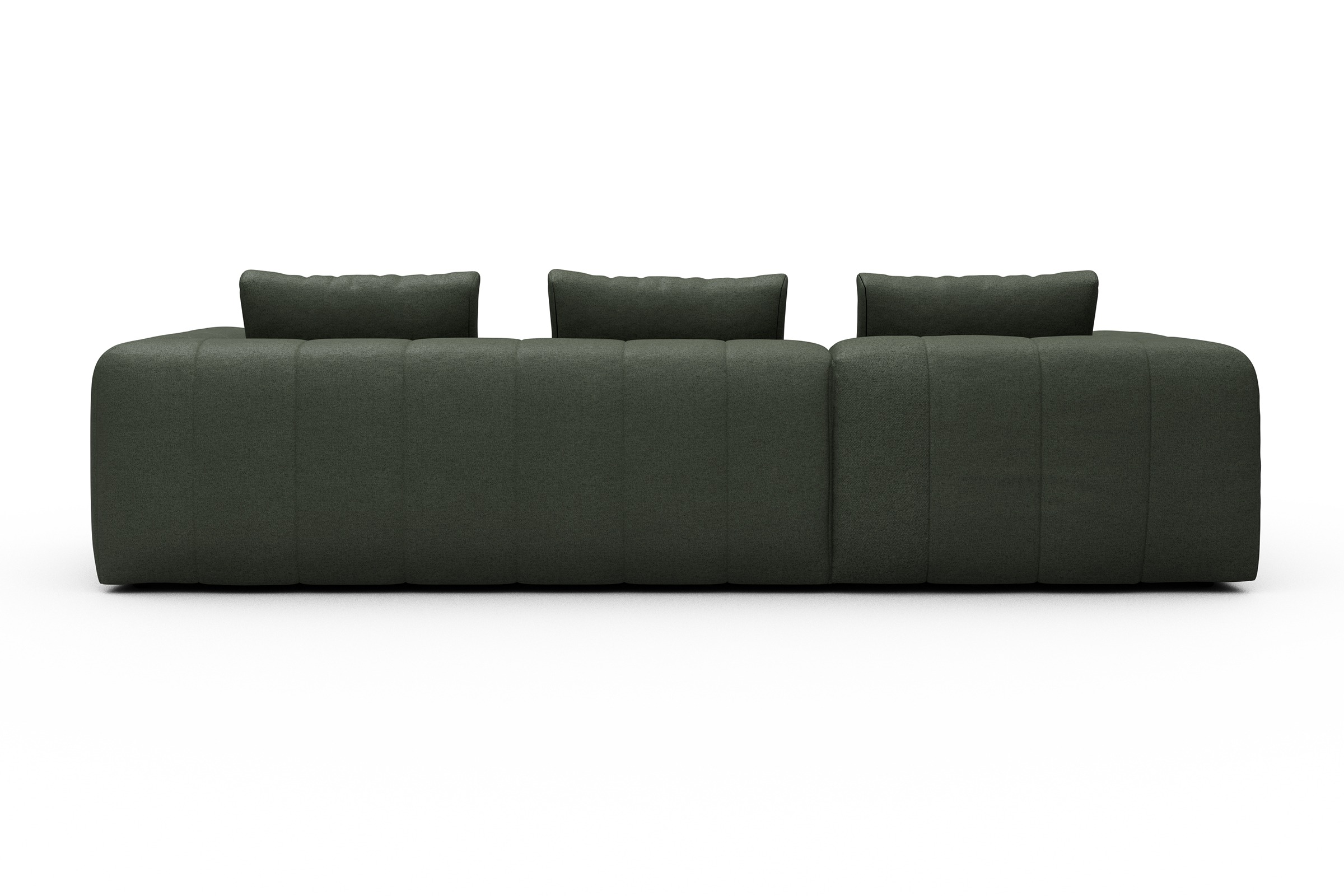 Ecksofa Hugo 2,5-Sitzer Armlehne rechts mit Chaiselongue Denari-Forest-Green